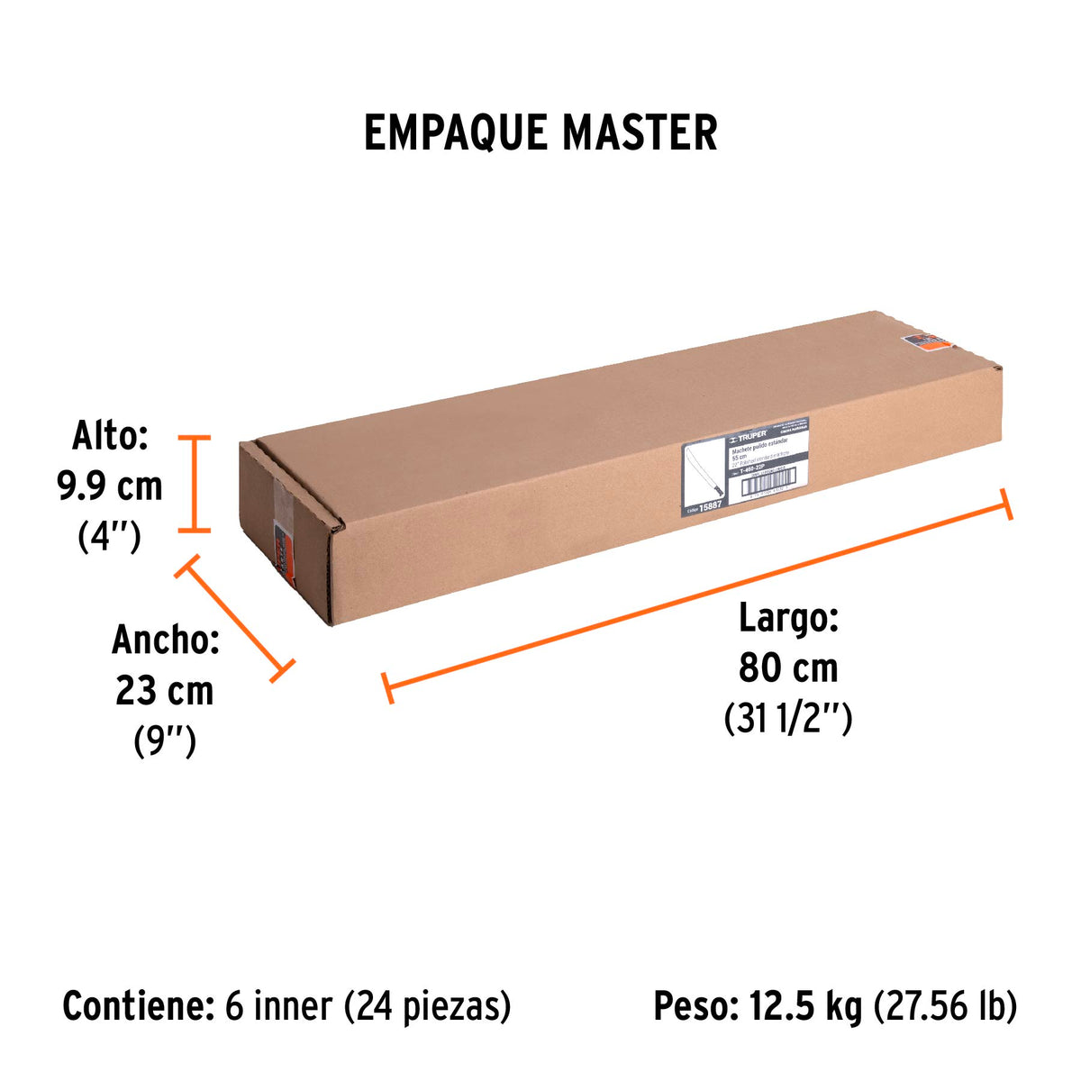 Machete estándar 22" cacha naranja