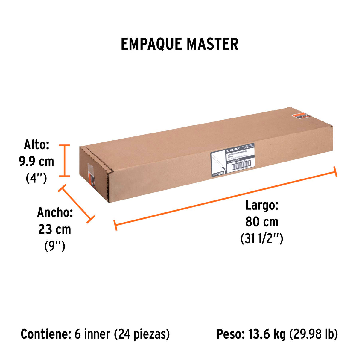 Machete estándar 24" cacha naranja