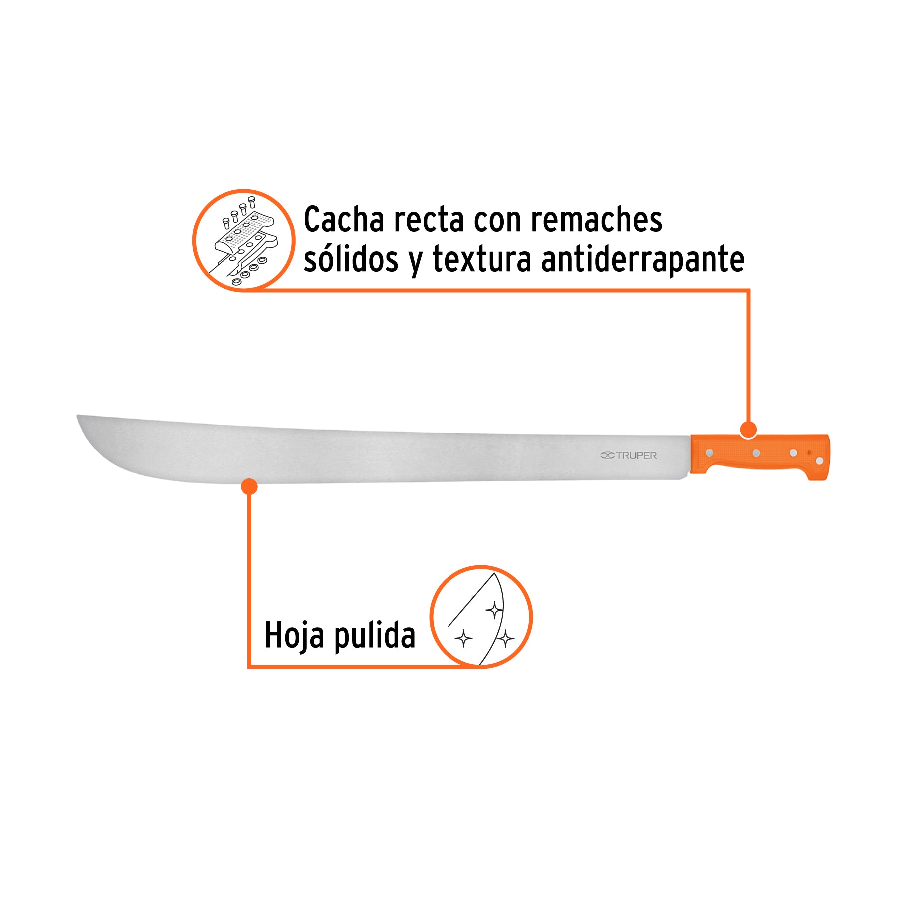 Machete estándar 24" cacha naranja