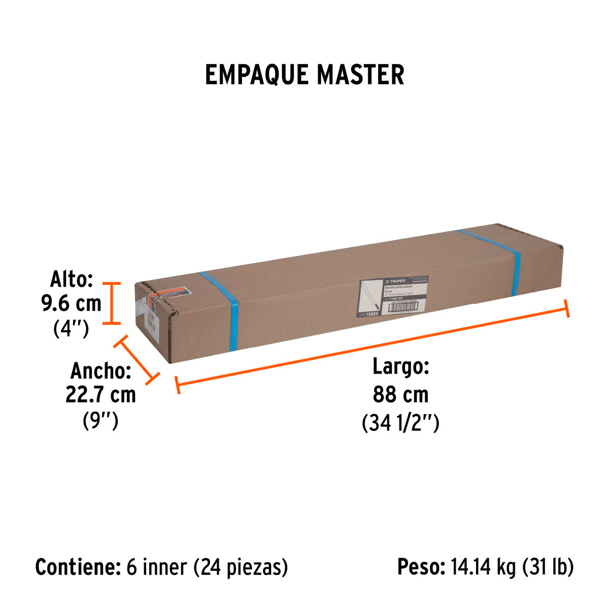 Machete estándar 26" cacha naranja SUSTITUYE 15869