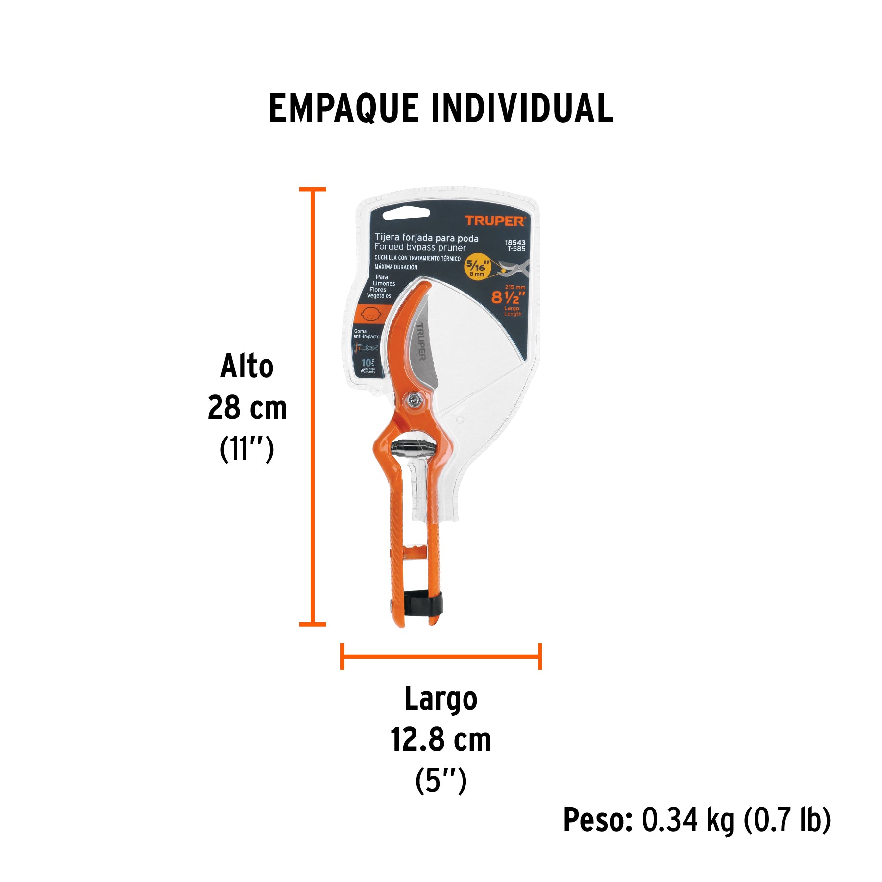 Tijera para poda 8.5", forjada