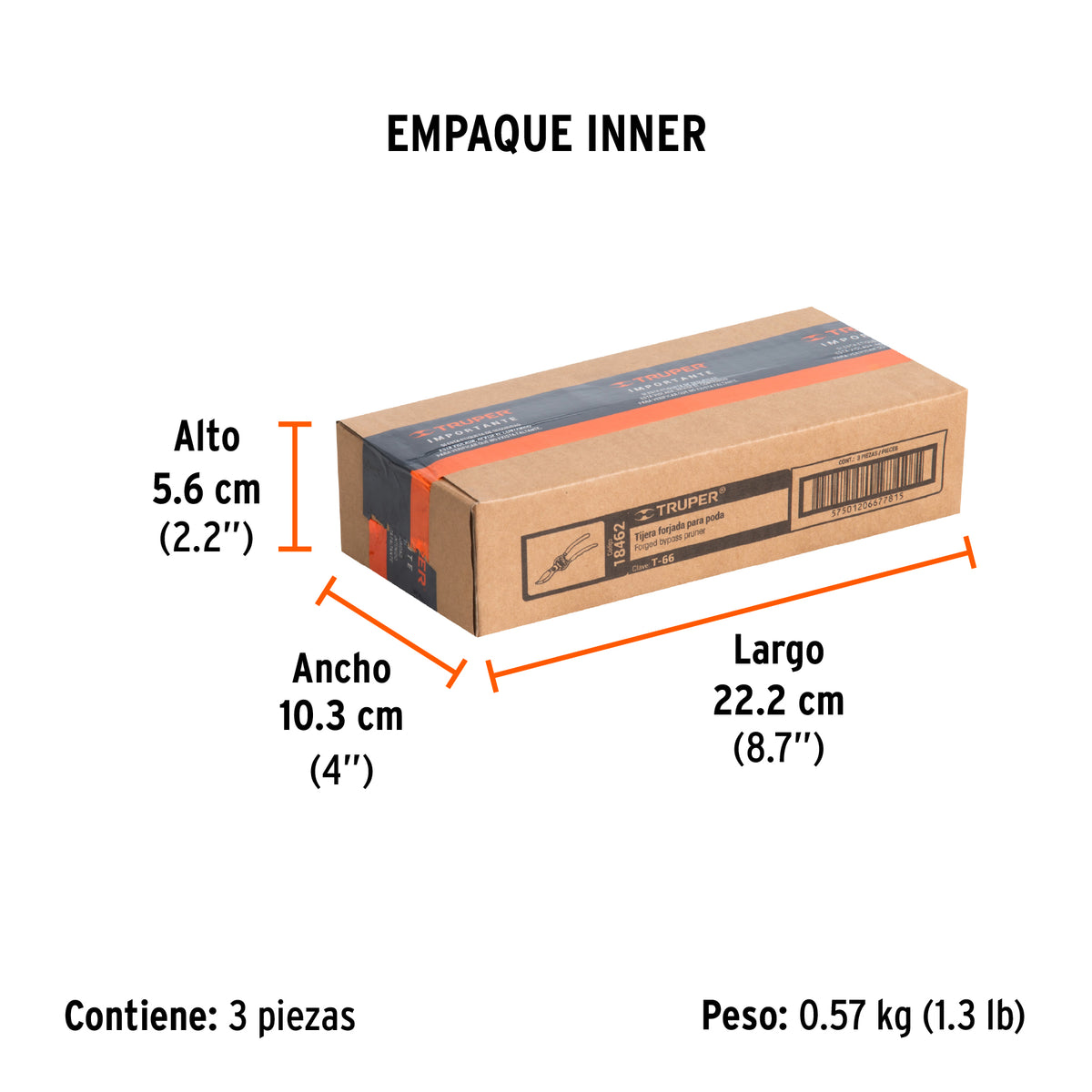 Tijera para poda 6", cuchilla de paso