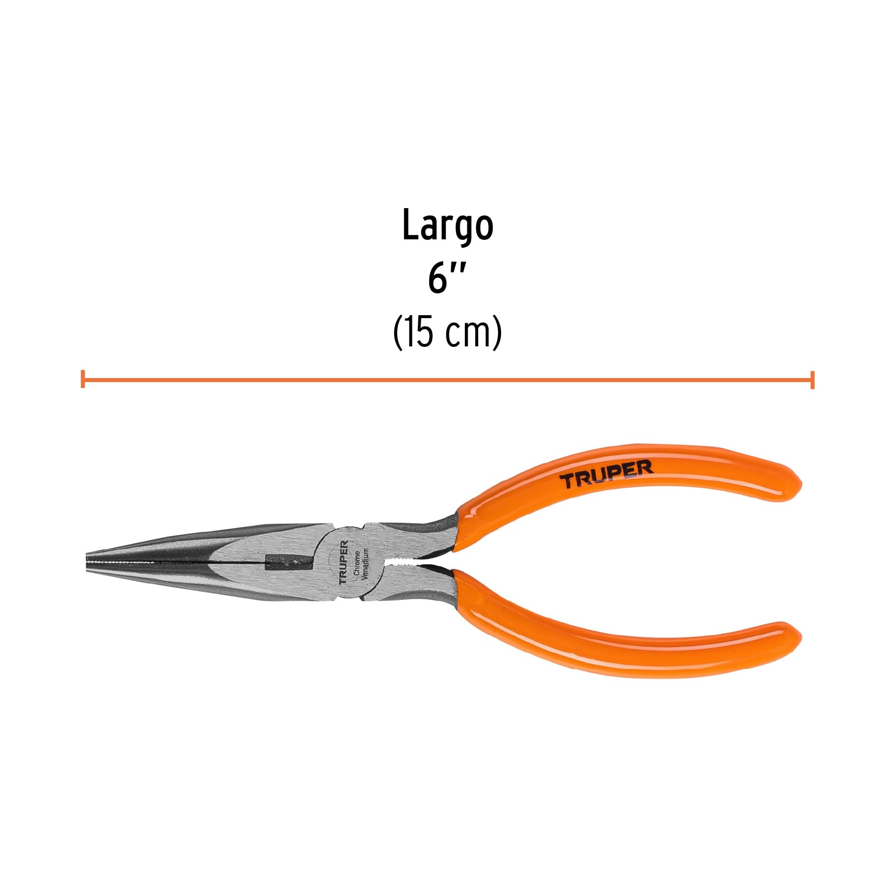 Pinza punta y corte 6", mango de vinil