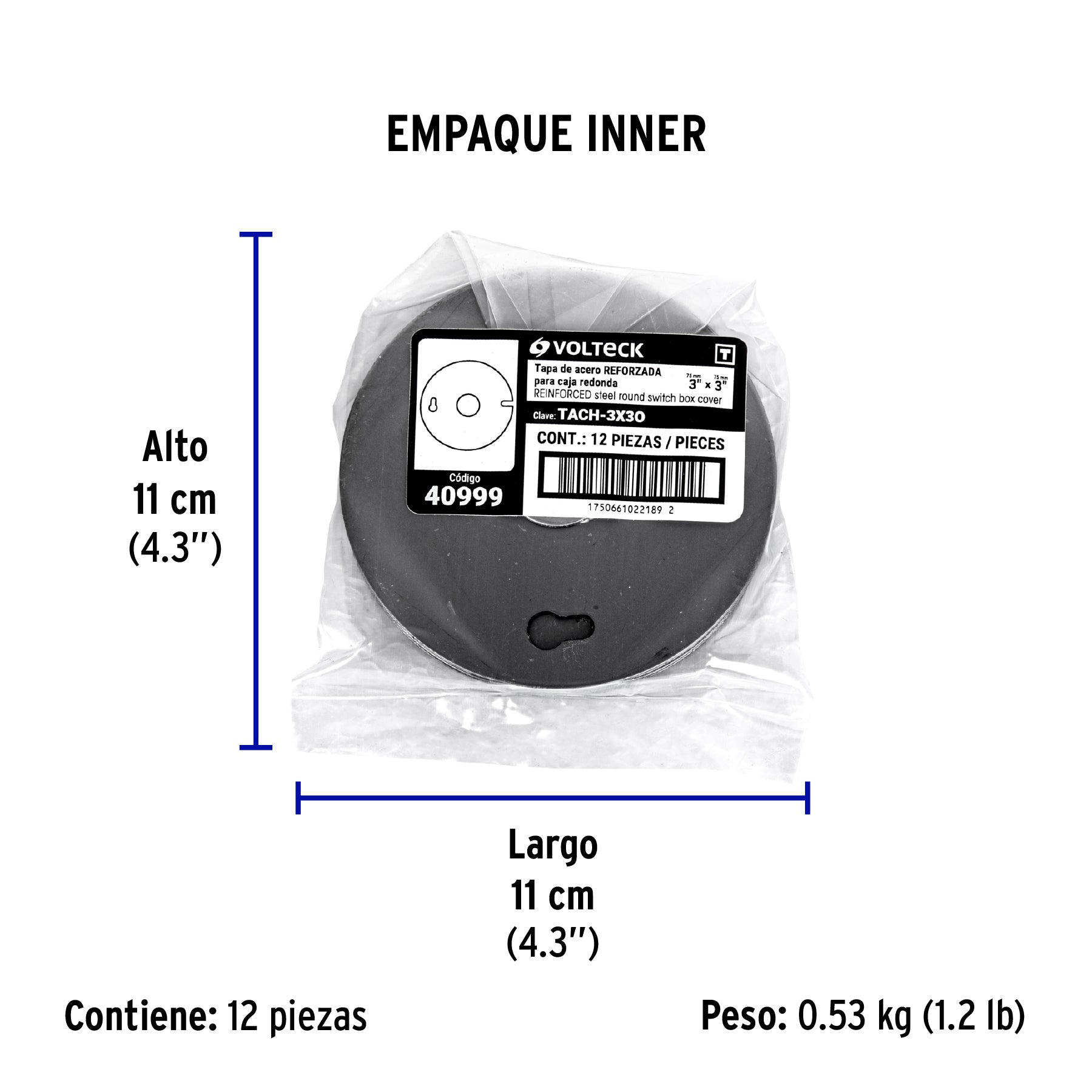 Tapa de 3' x 3' para caja octagonal, VOLTECK