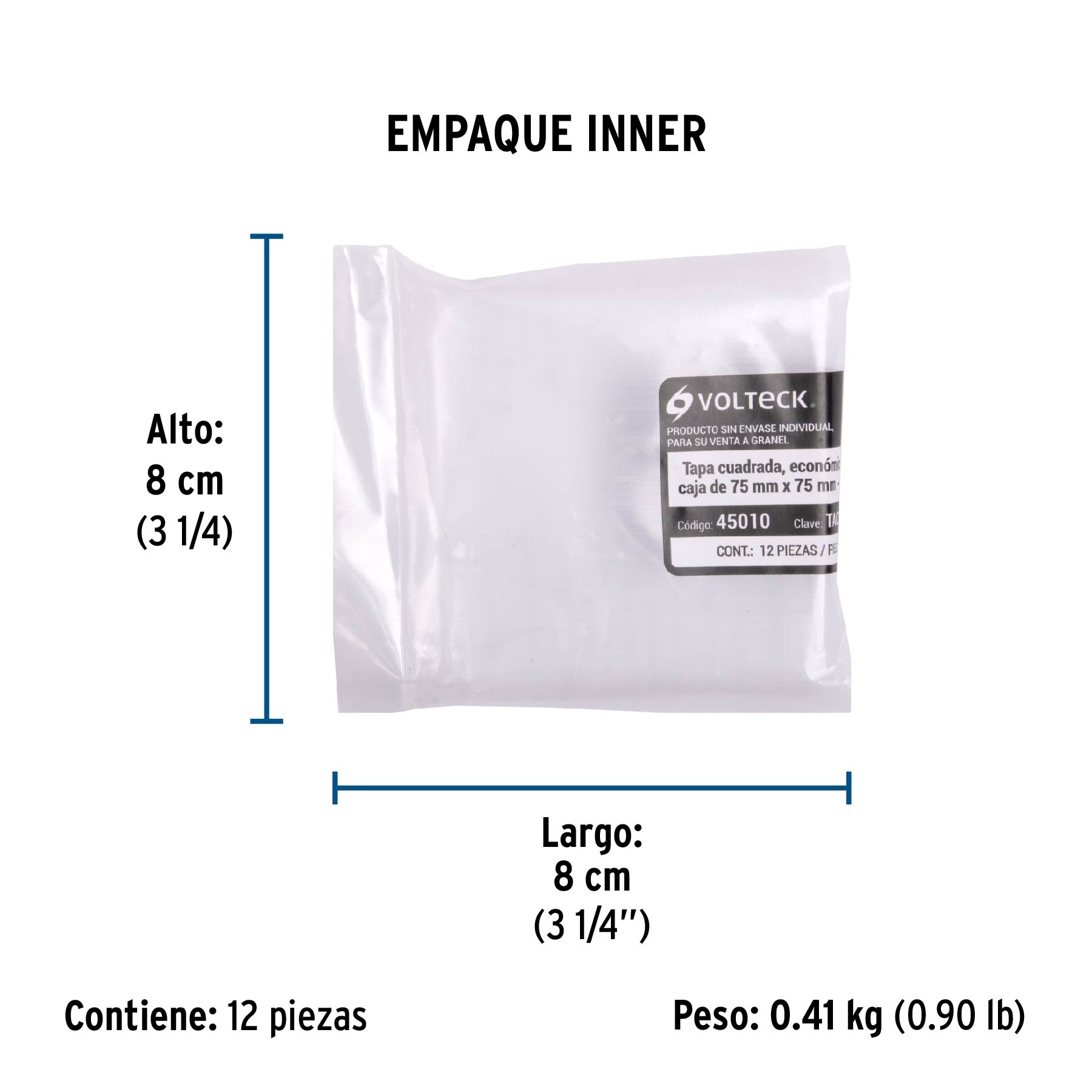 Tapa de acero para caja 3x3"