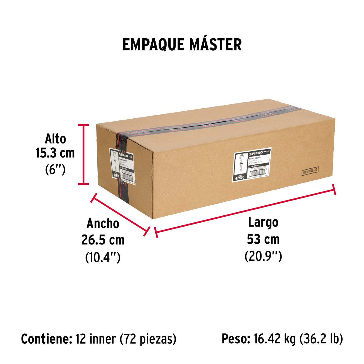 Taquete expansivo con armella abierta, 12X70mm, bolsa 2 pzas