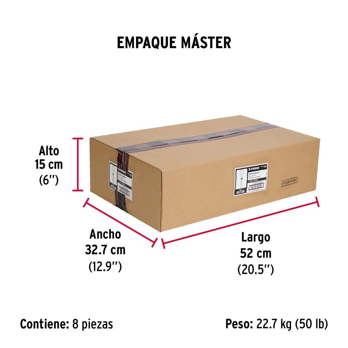 Caja con 25 taquetes expansivos 12x70 mm con armella cerrada
