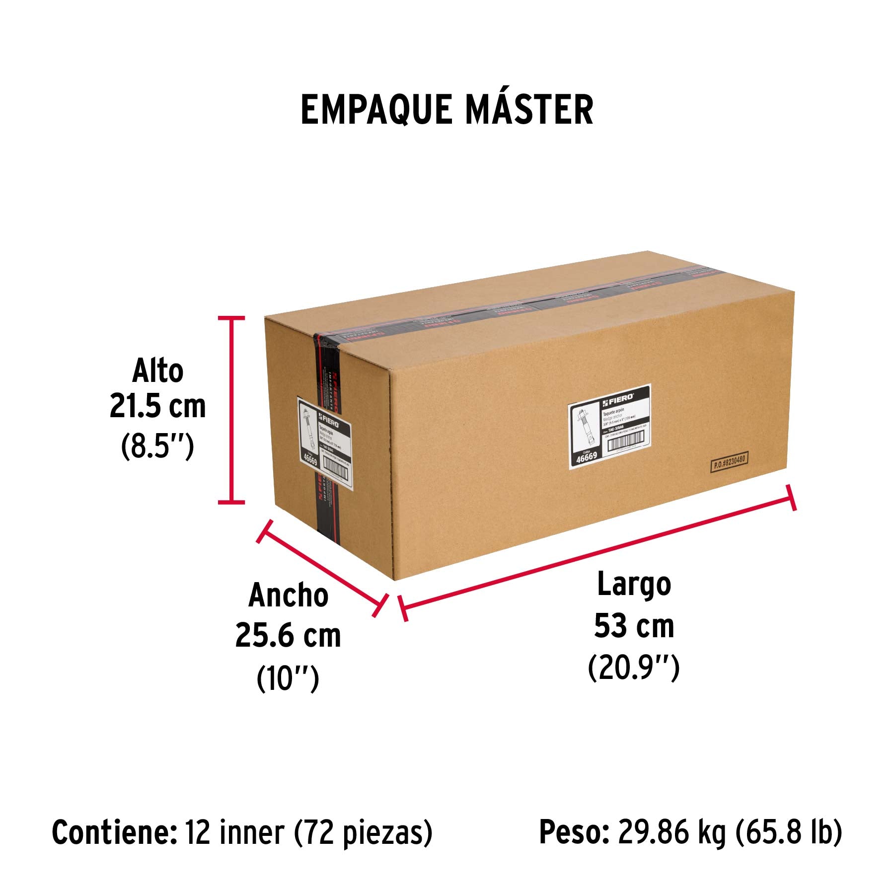 Bolsa con 6 taquetes arpón 3/8' x 5'