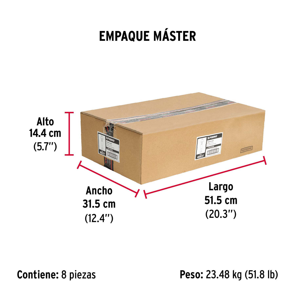 Caja con 100 taquetes arpón de 5/16' x 2-3/4', Fiero