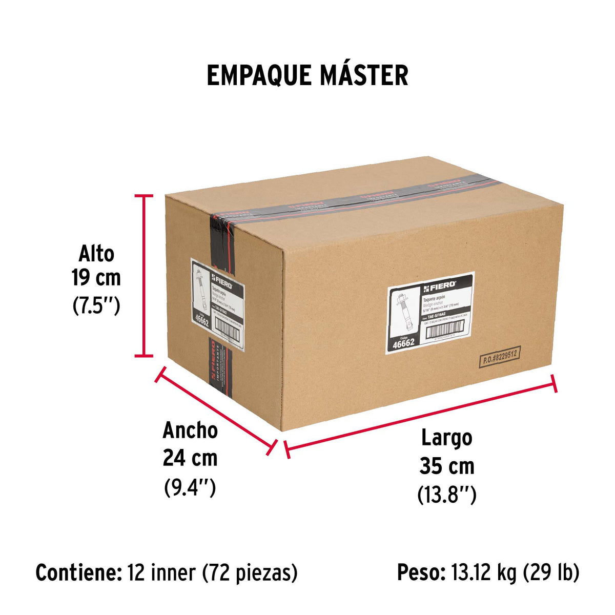 Bolsa con 6 taquetes arpón 5/16' x 2-3/4