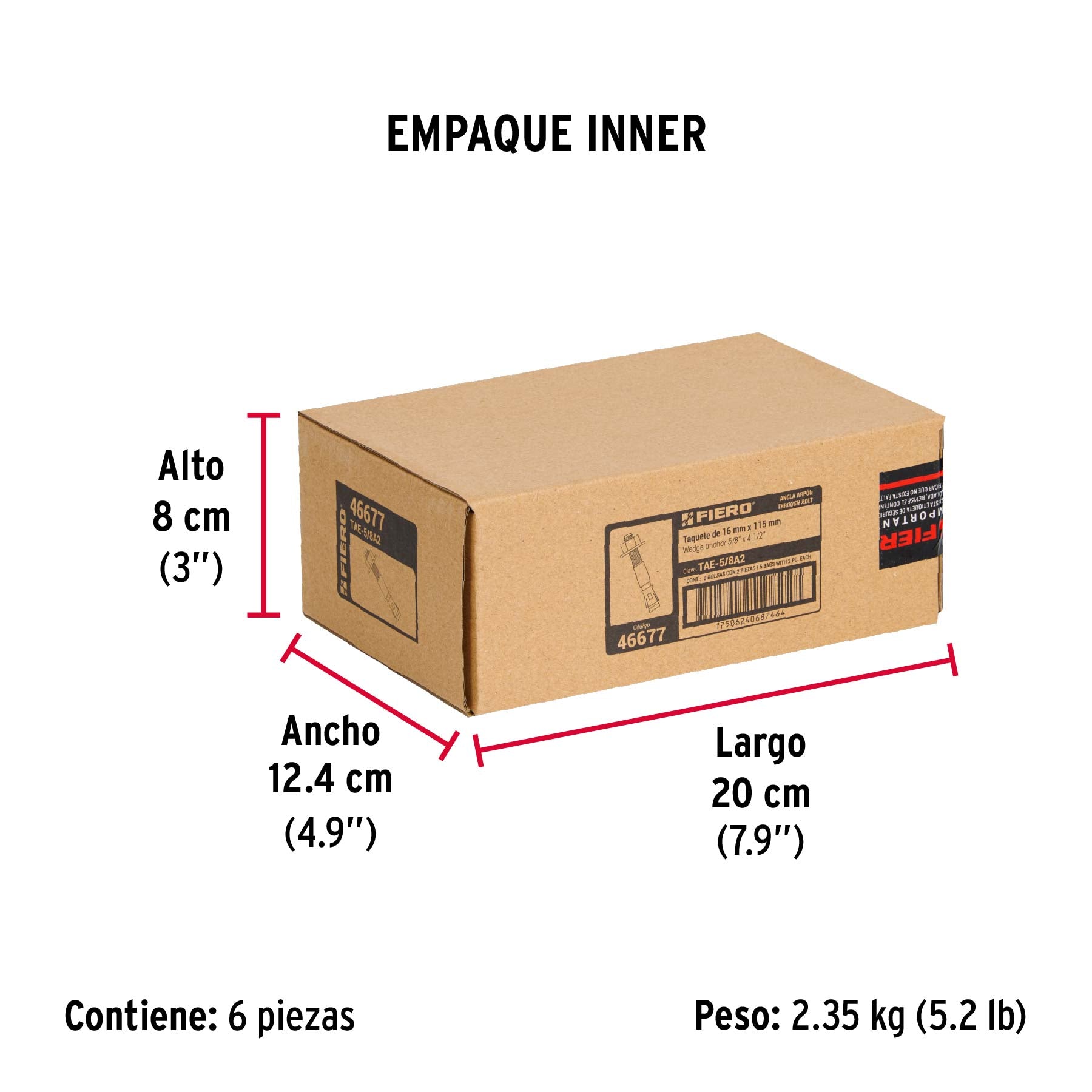 Bolsa con 2 taquetes arpón 5/8' x 4-1/2'