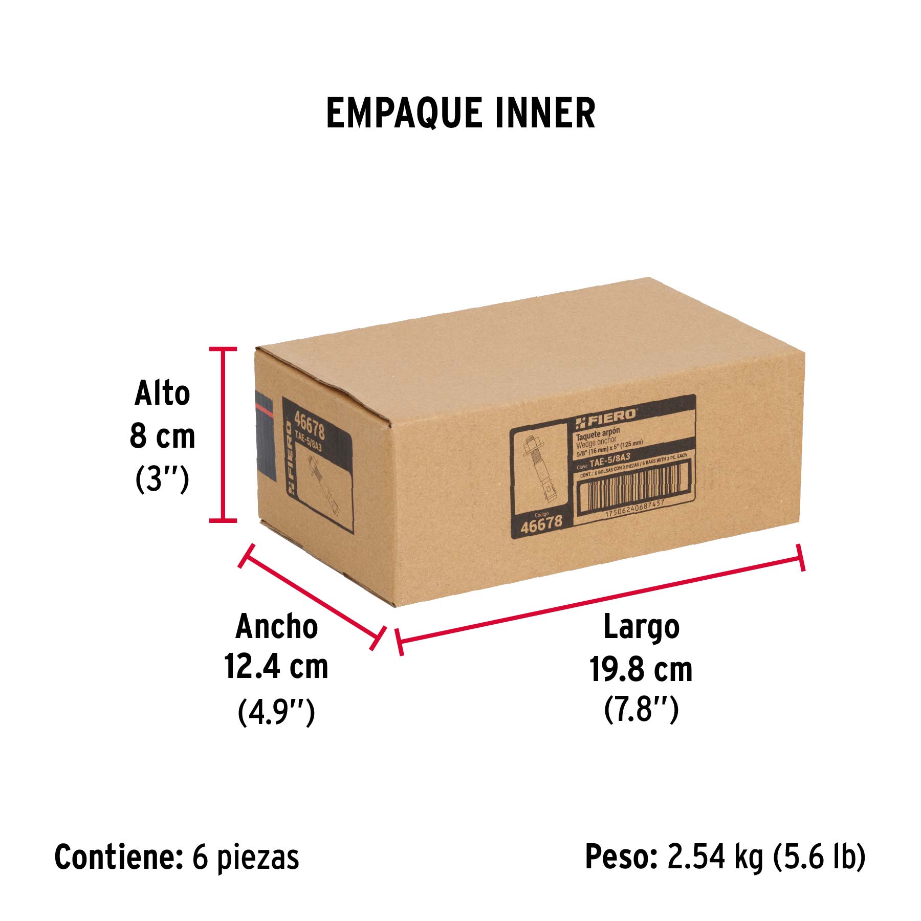 Bolsa con 2 taquetes arpón 5/8' x 5'