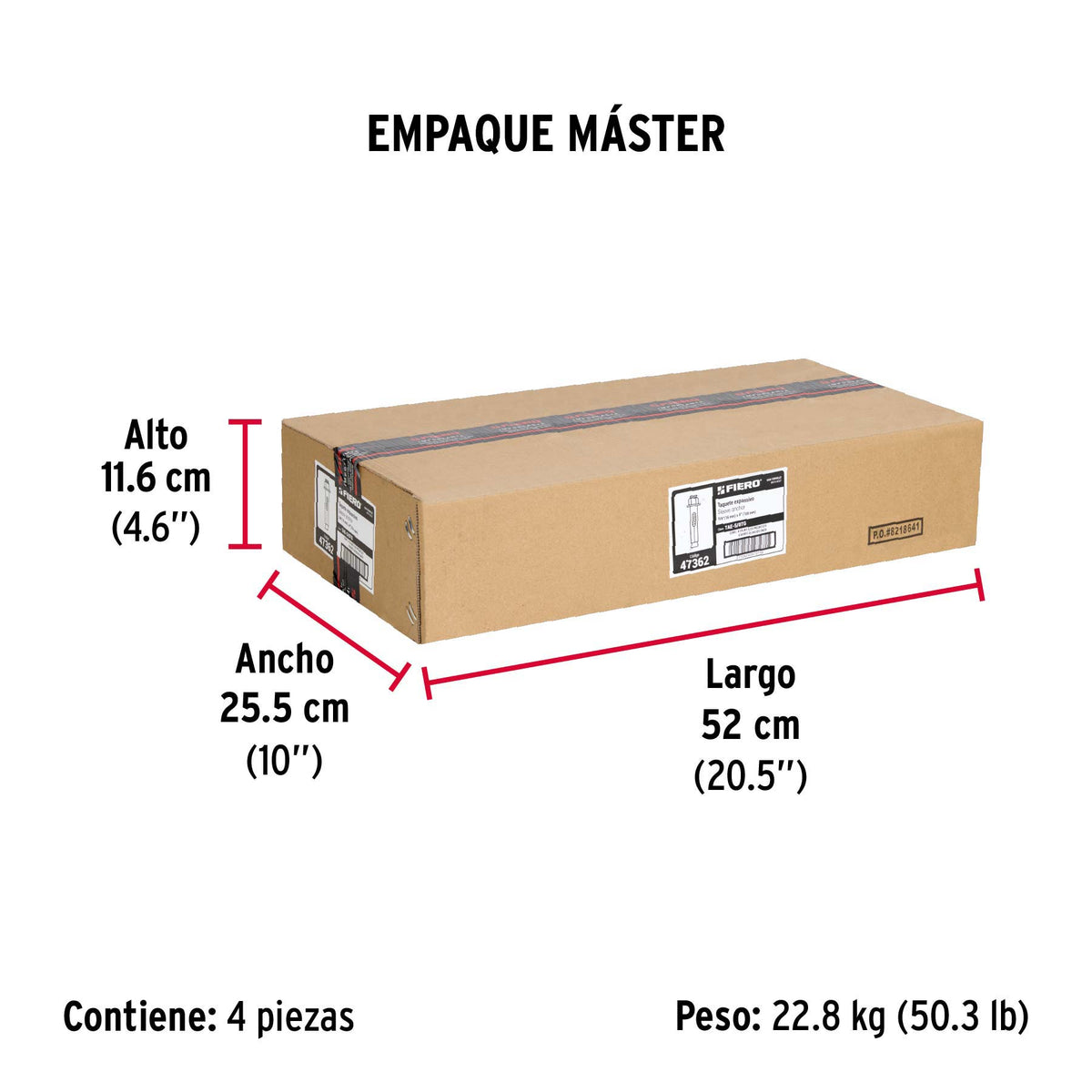 Taquete de expansión, 5/8" con tornillo, caja 25 piezas