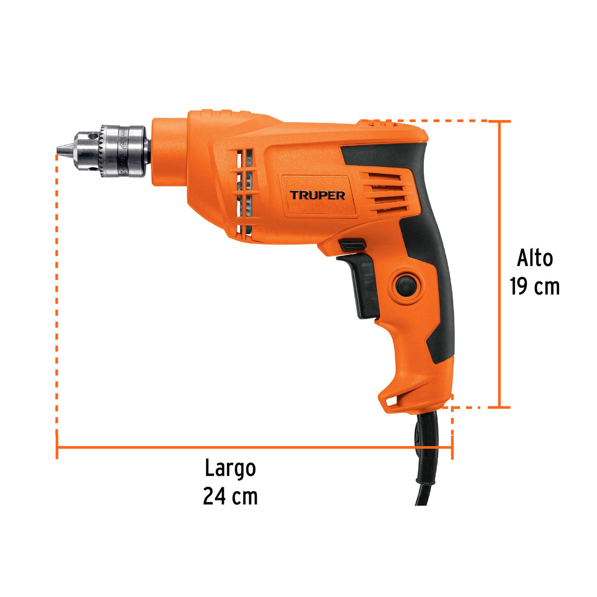 Taladro 3/8", industrial, 380 W