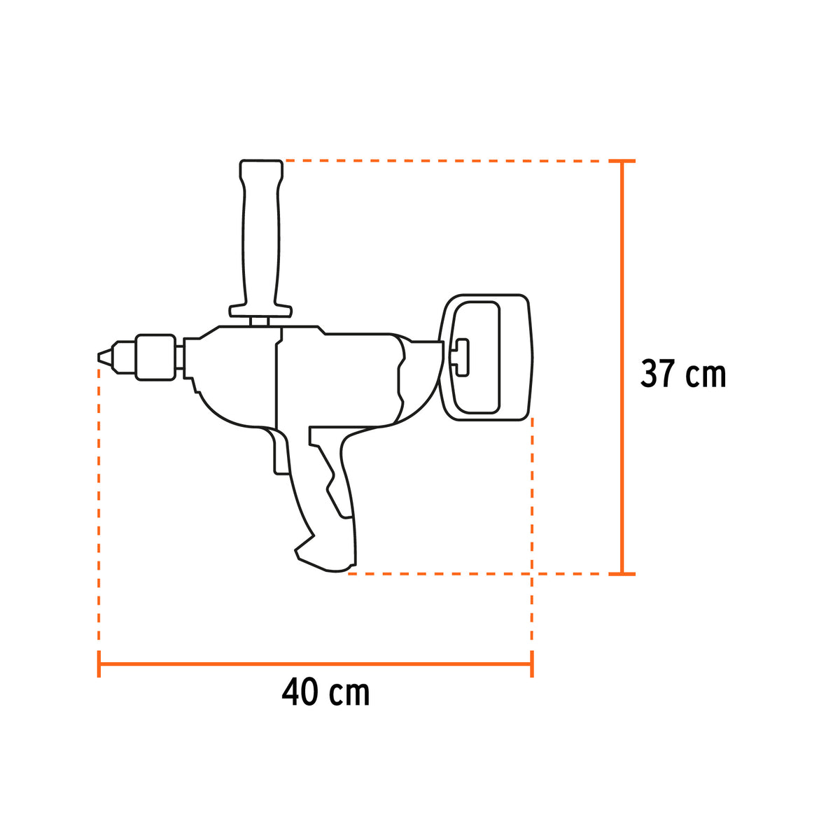 Taladro/destornillador tipo espada 1/2", 1150W, INDUSTRIAL