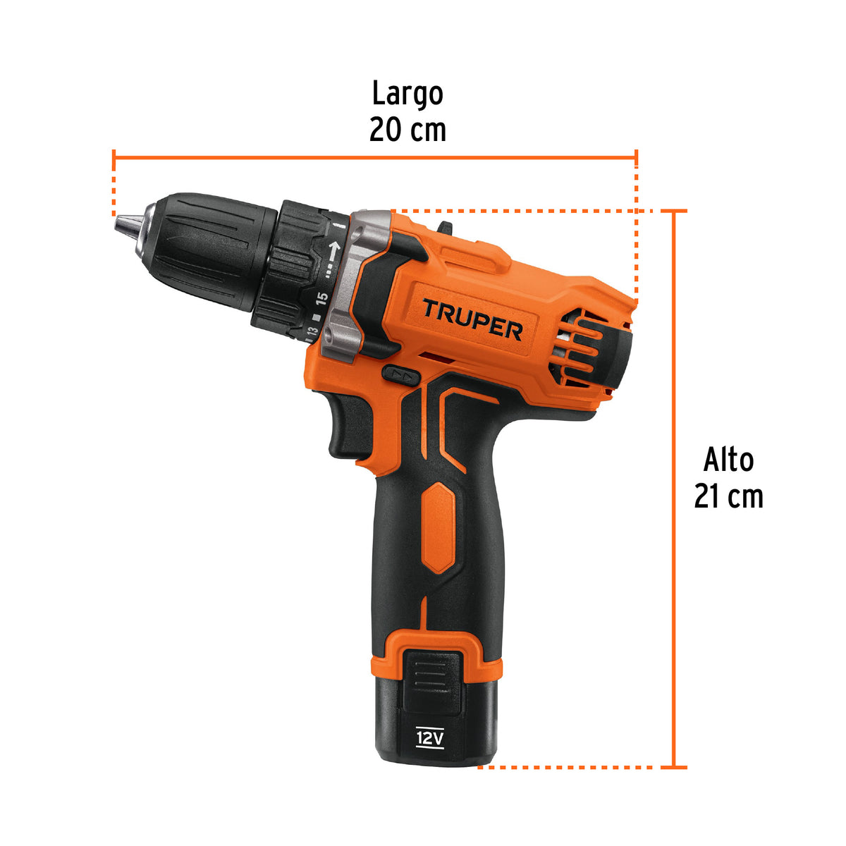 Taladro inalámbrico batería ión Litio 12 V, 3/8"