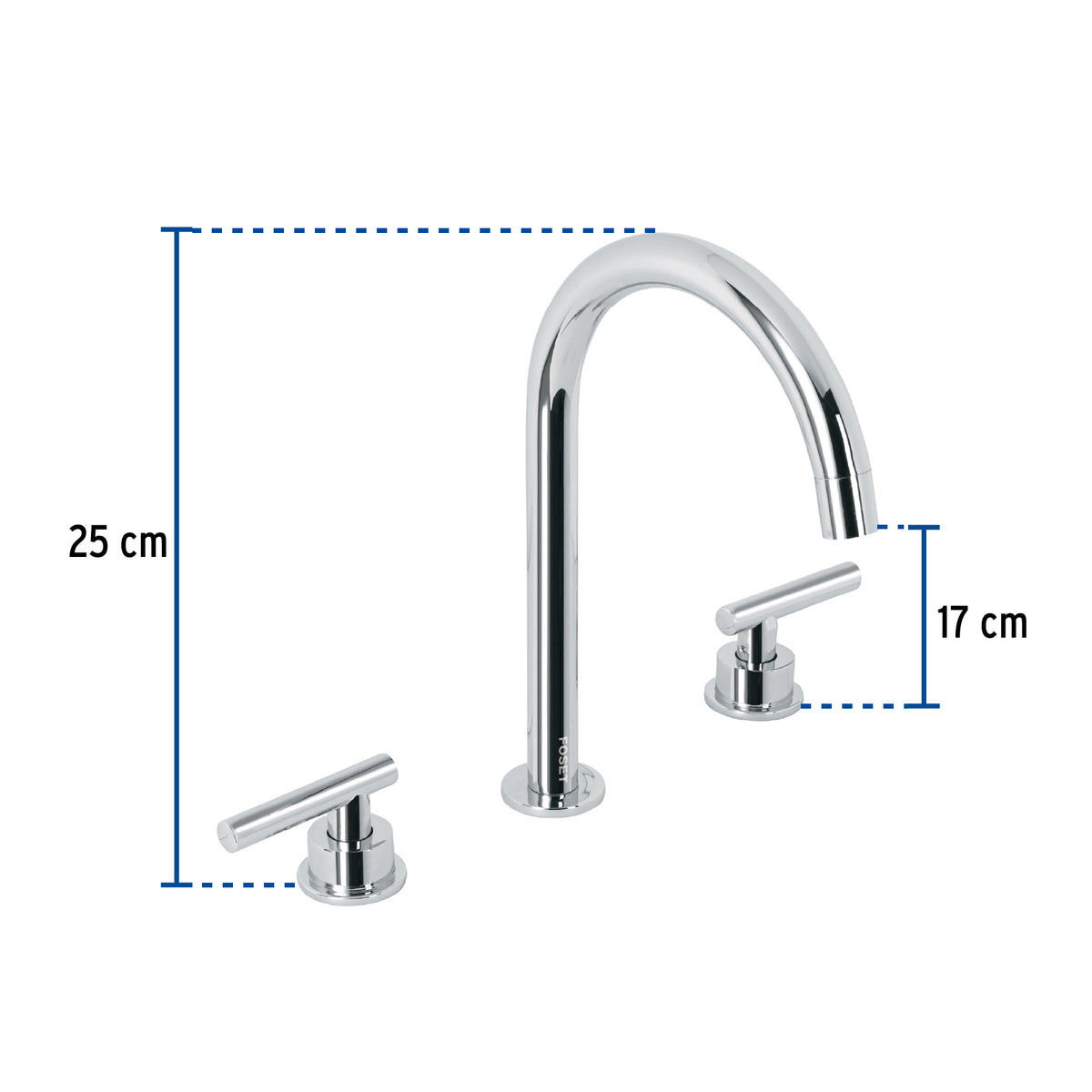 Mezcladora p/lavabo,taladros separados,palanca,cromo,Tubig