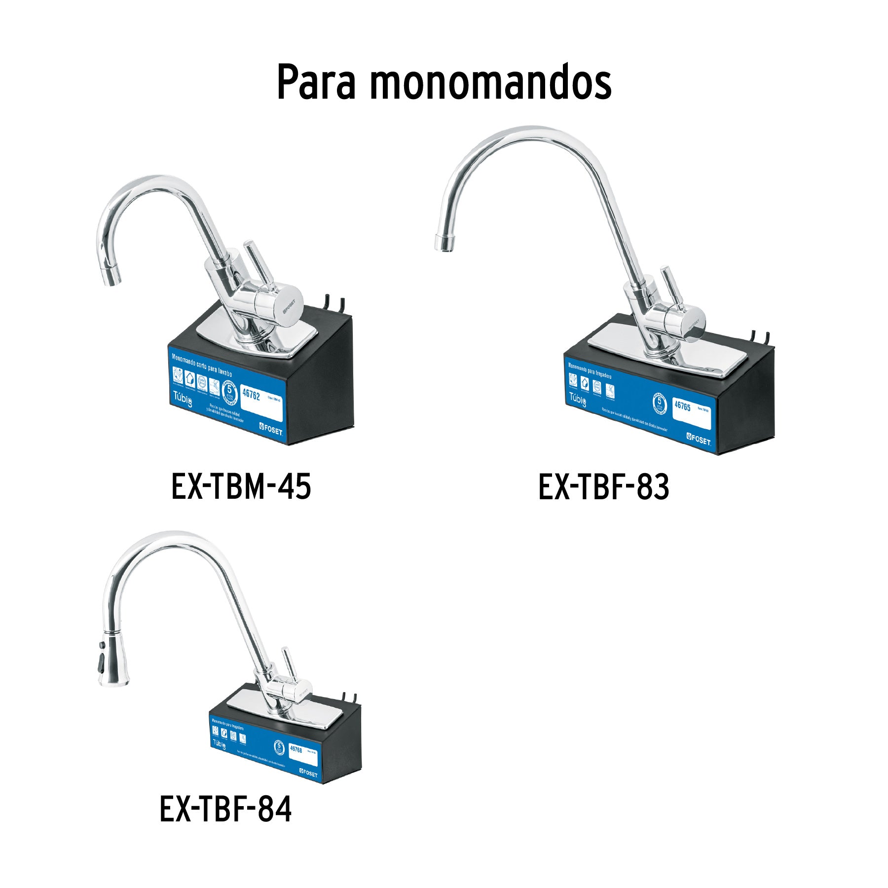 Maneral repuesto para monomando, cromo, Foset