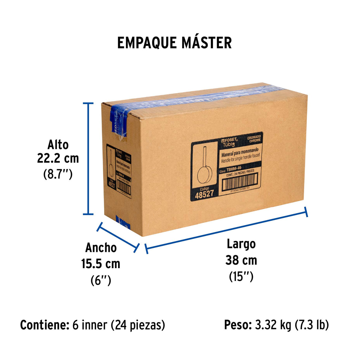 Maneral repuesto para TBM-46/47 y TBF-87, cromo, Foset Túbig