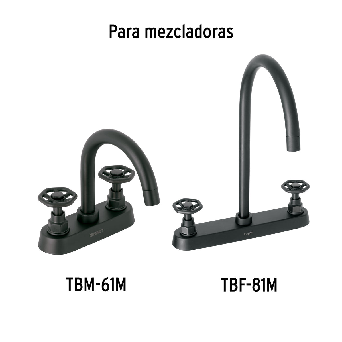 Juego de 2 manerales para mezcladora, volante, negro, Tubig