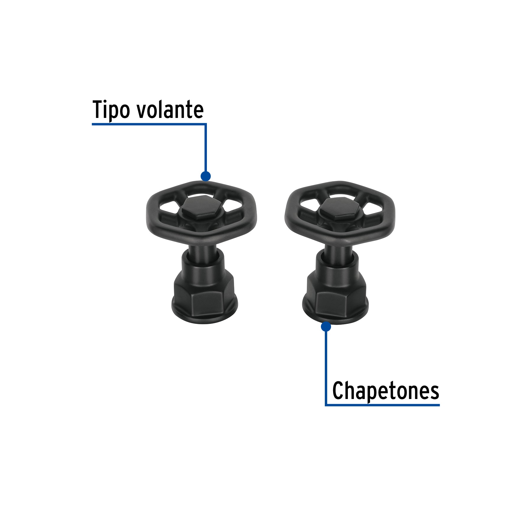 Juego de 2 manerales para mezcladora, volante, negro, Tubig