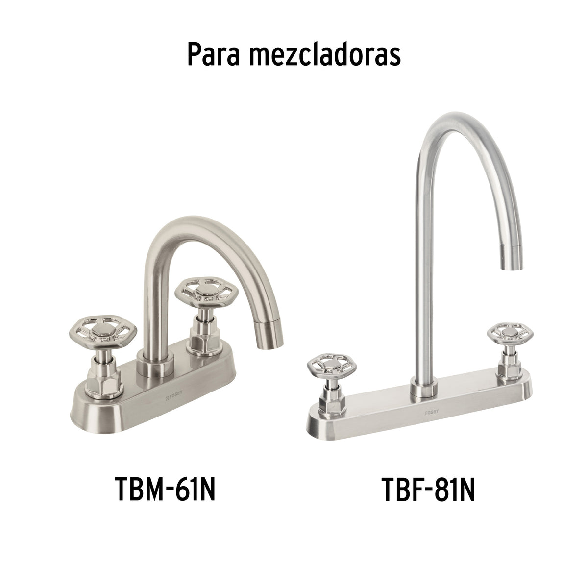 Juego de 2 manerales para mezcladora, volante, satín, Tubig