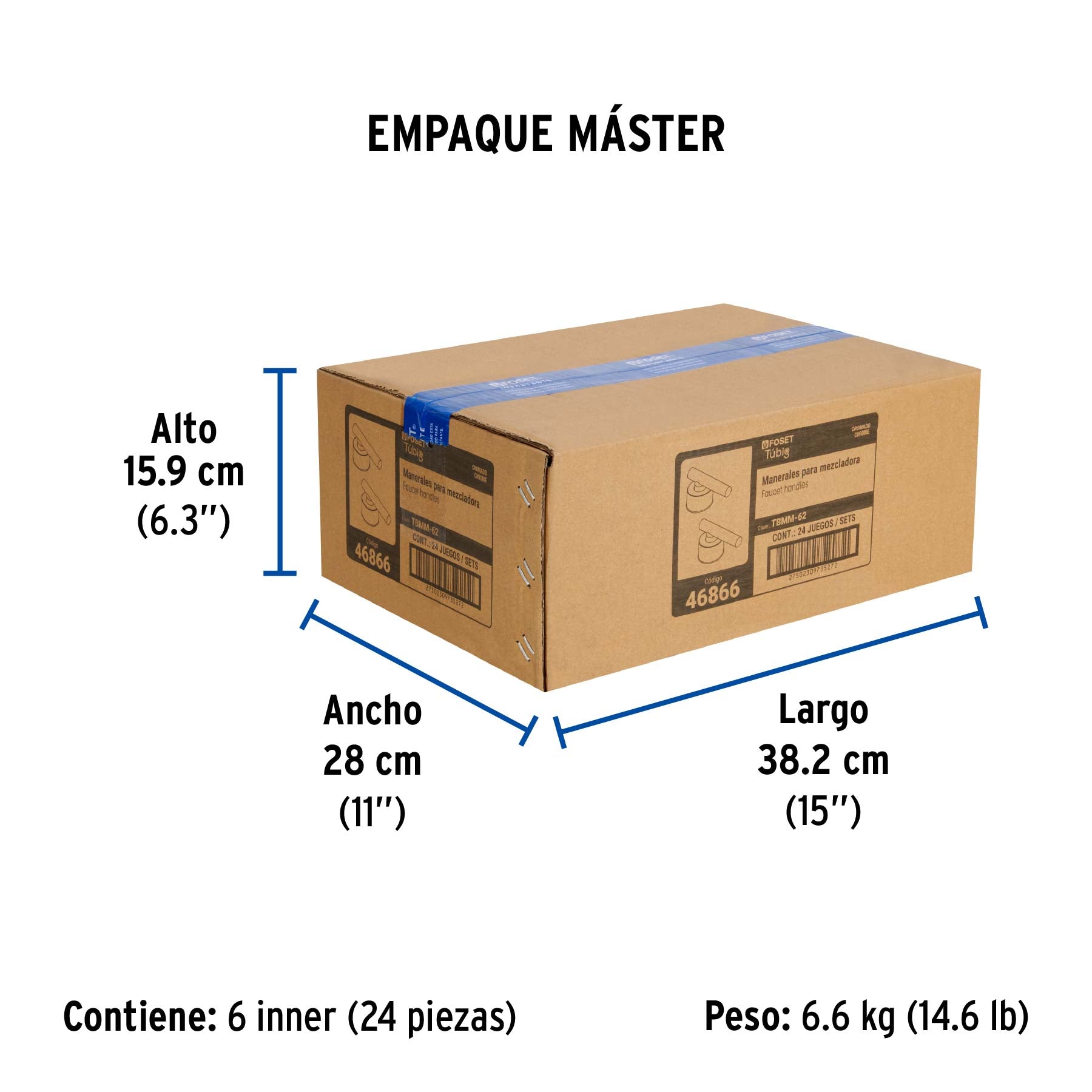 Juego de 2 manerales para mezcladora, palanca, cromo, Tubig