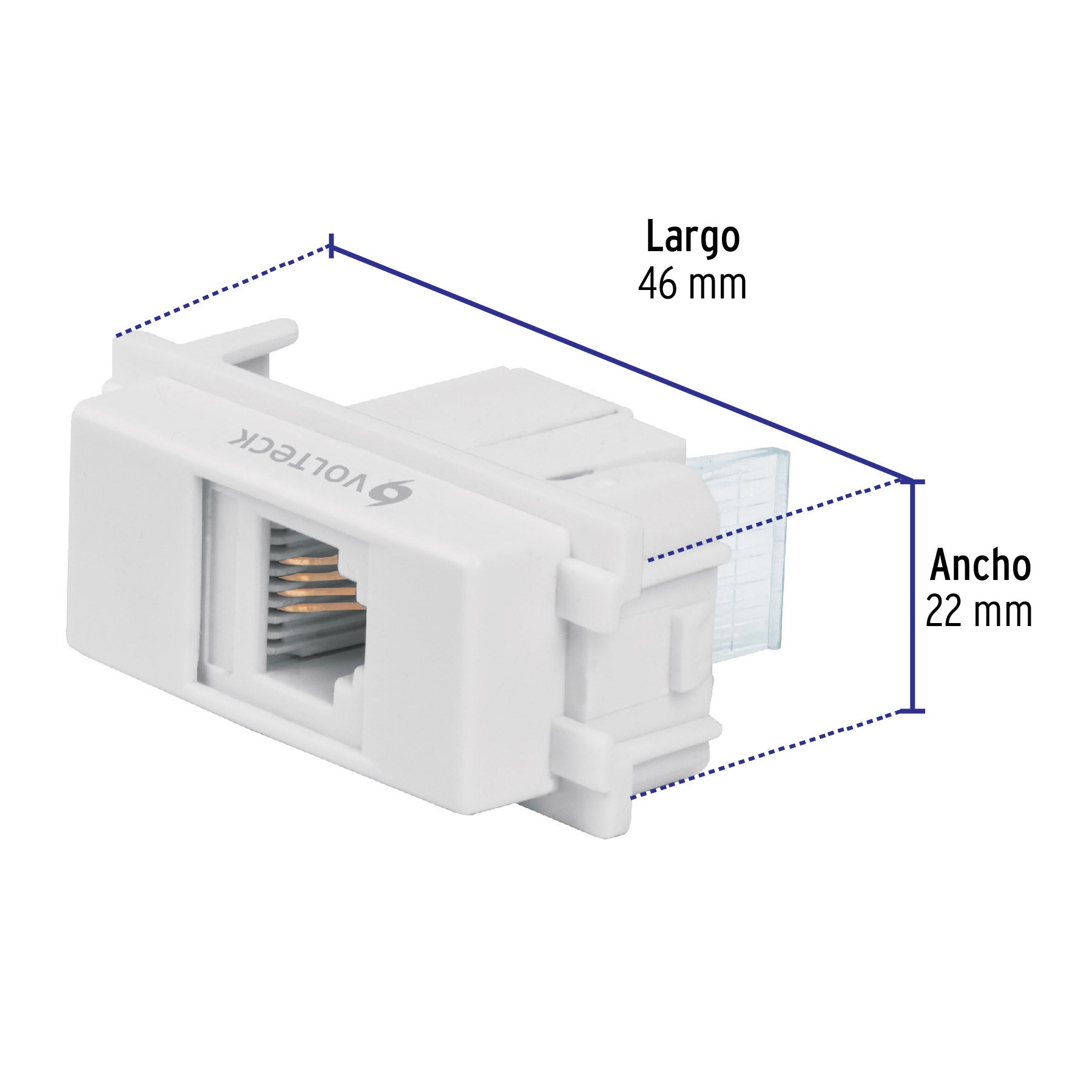 Toma de teléfono, línea Italiana, color blanco