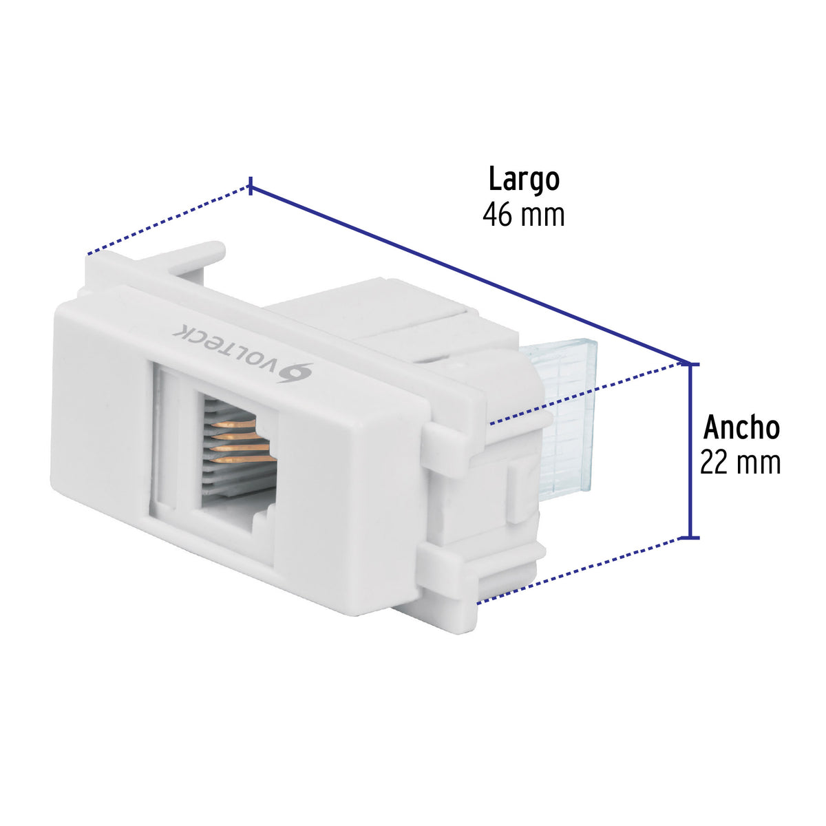 Toma de teléfono, línea Italiana, color blanco