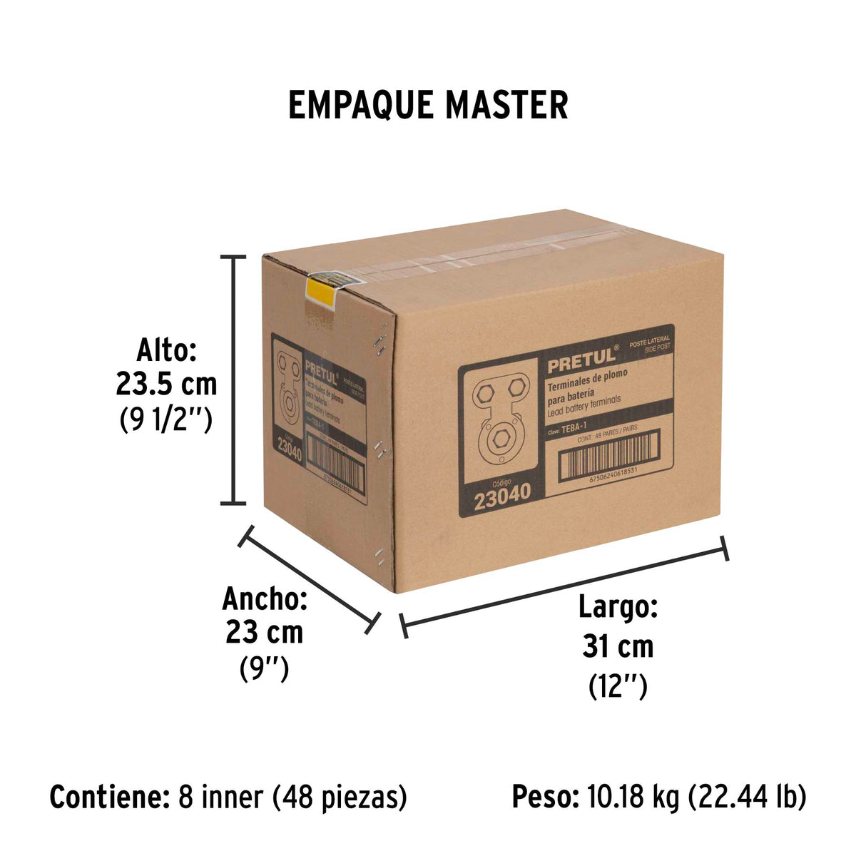 Terminal de plomo para batería, poste lateral, 2 piezas