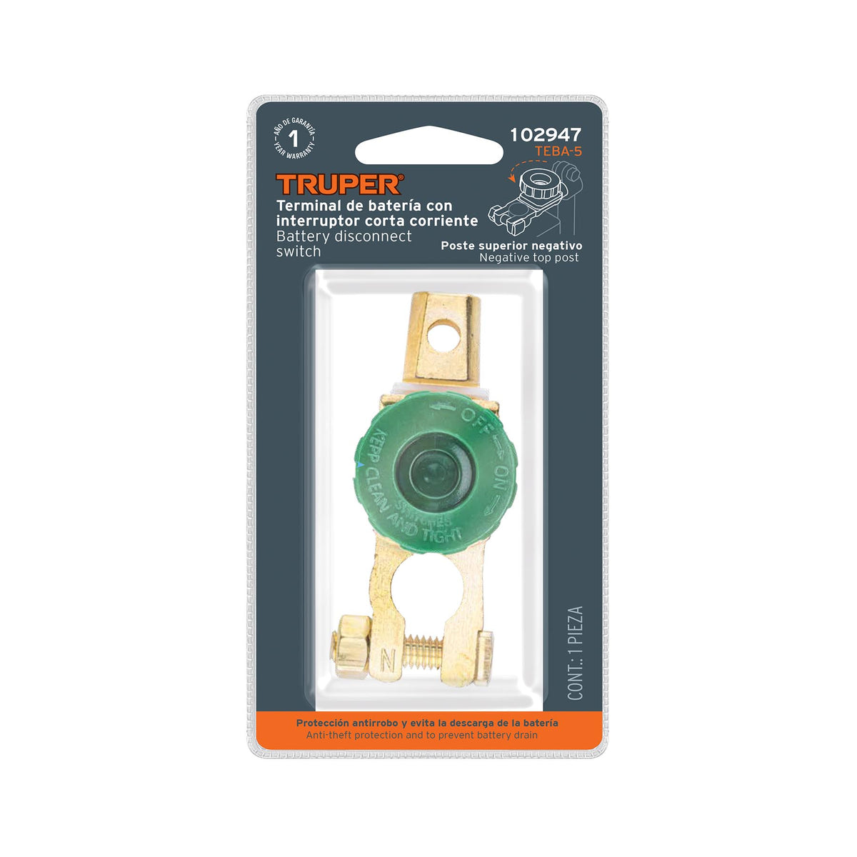 Terminal para bateria con Interruptor Switch, Truper