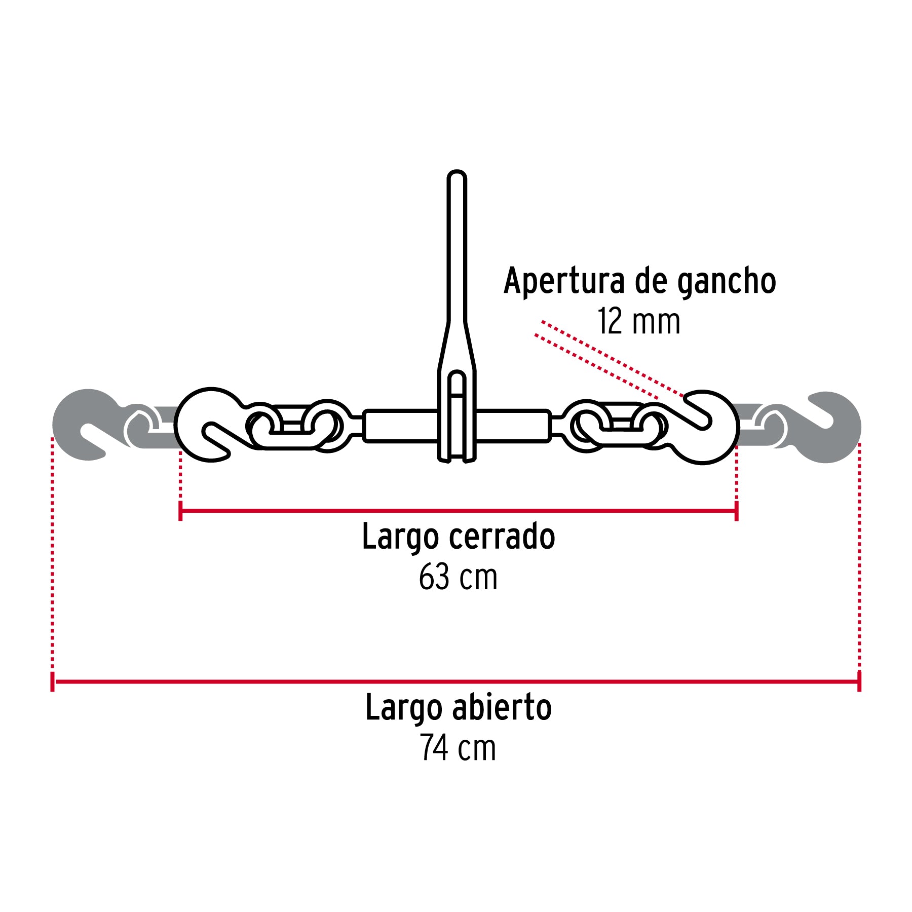 Tensor cadena con matraca, 5/16'- 3/8',FIERO