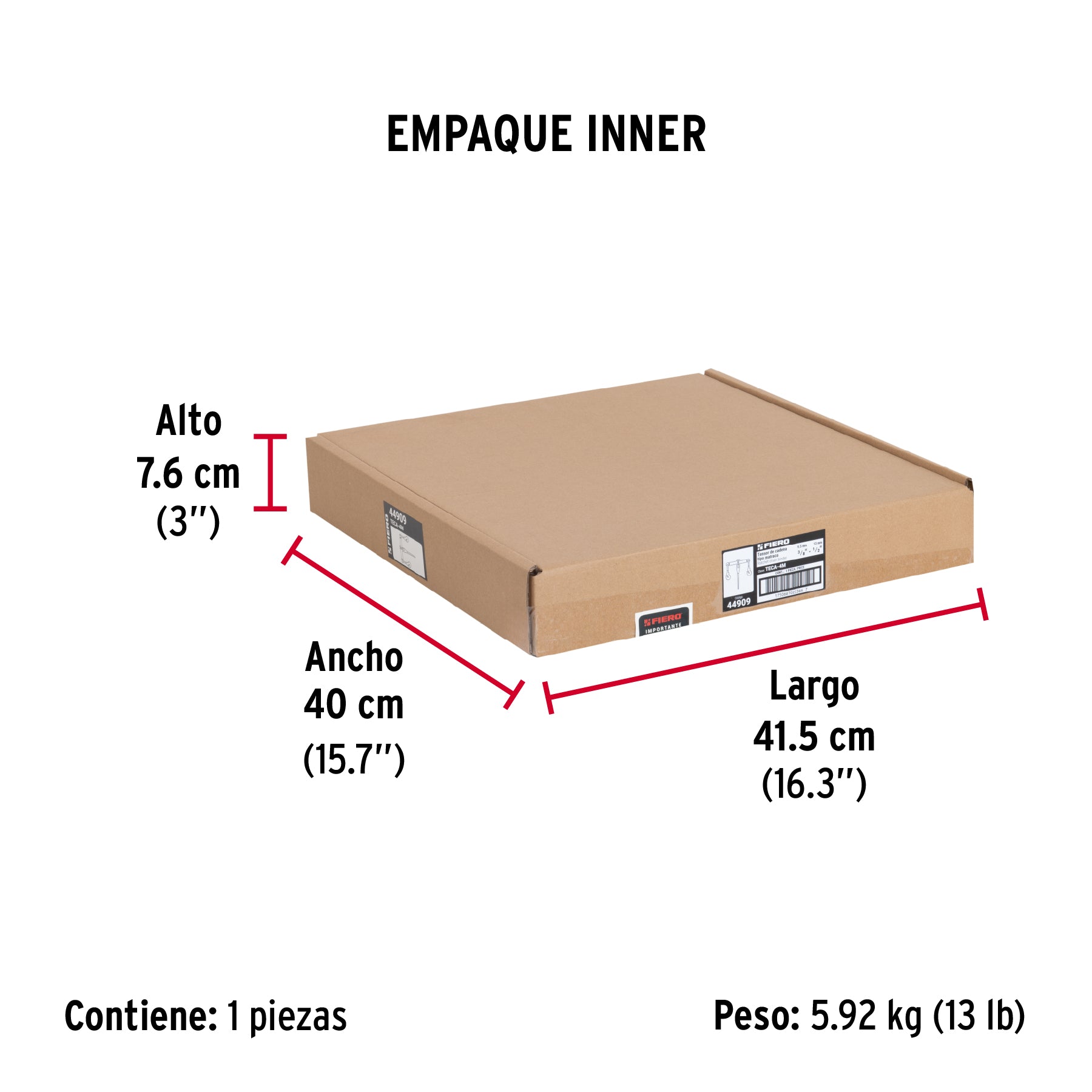 Tensor cadena con matraca, 3/8'- 1/2',FIERO