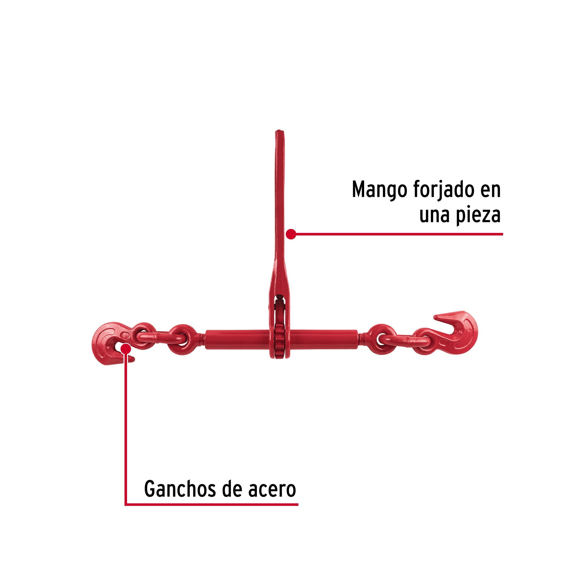 Tensor cadena con matraca, 3/8'- 1/2',FIERO