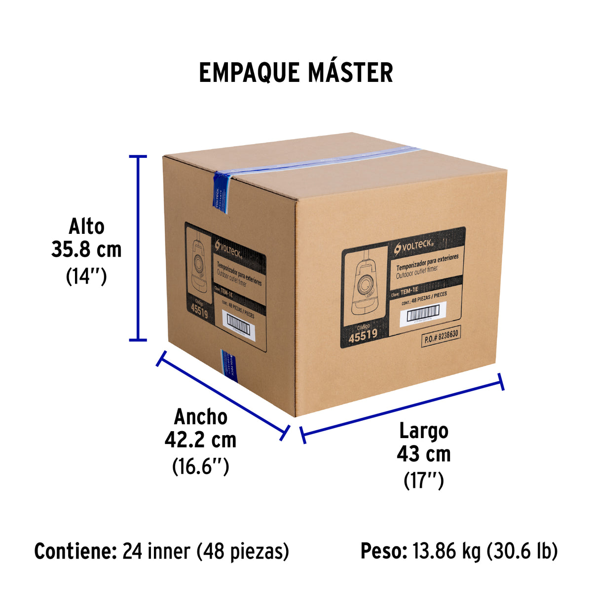Temporizador analógico para uso en exteriores, Volteck