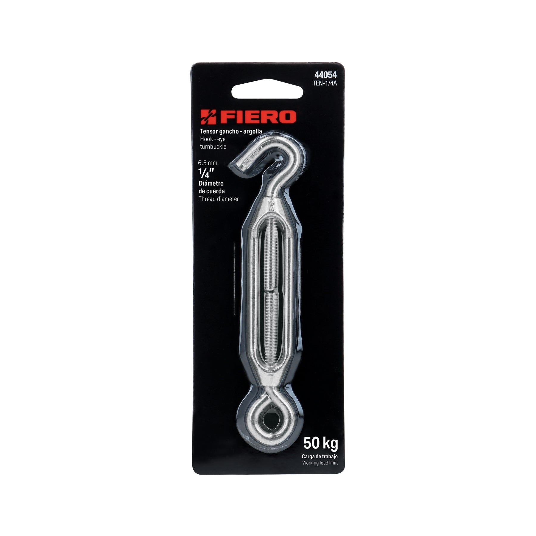 Tensor zinc, 1/4", gancho-argolla