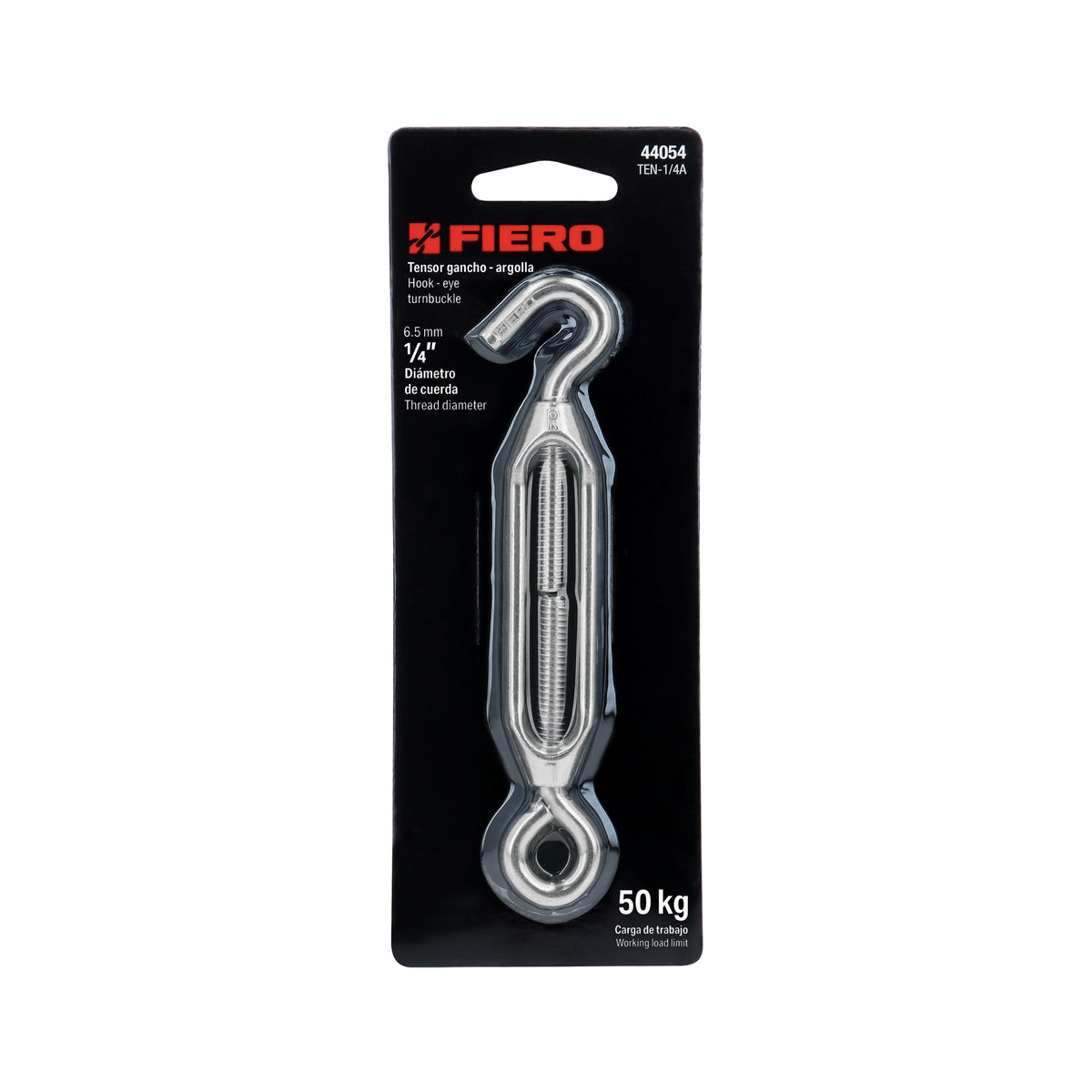 Tensor zinc, 1/4", gancho-argolla
