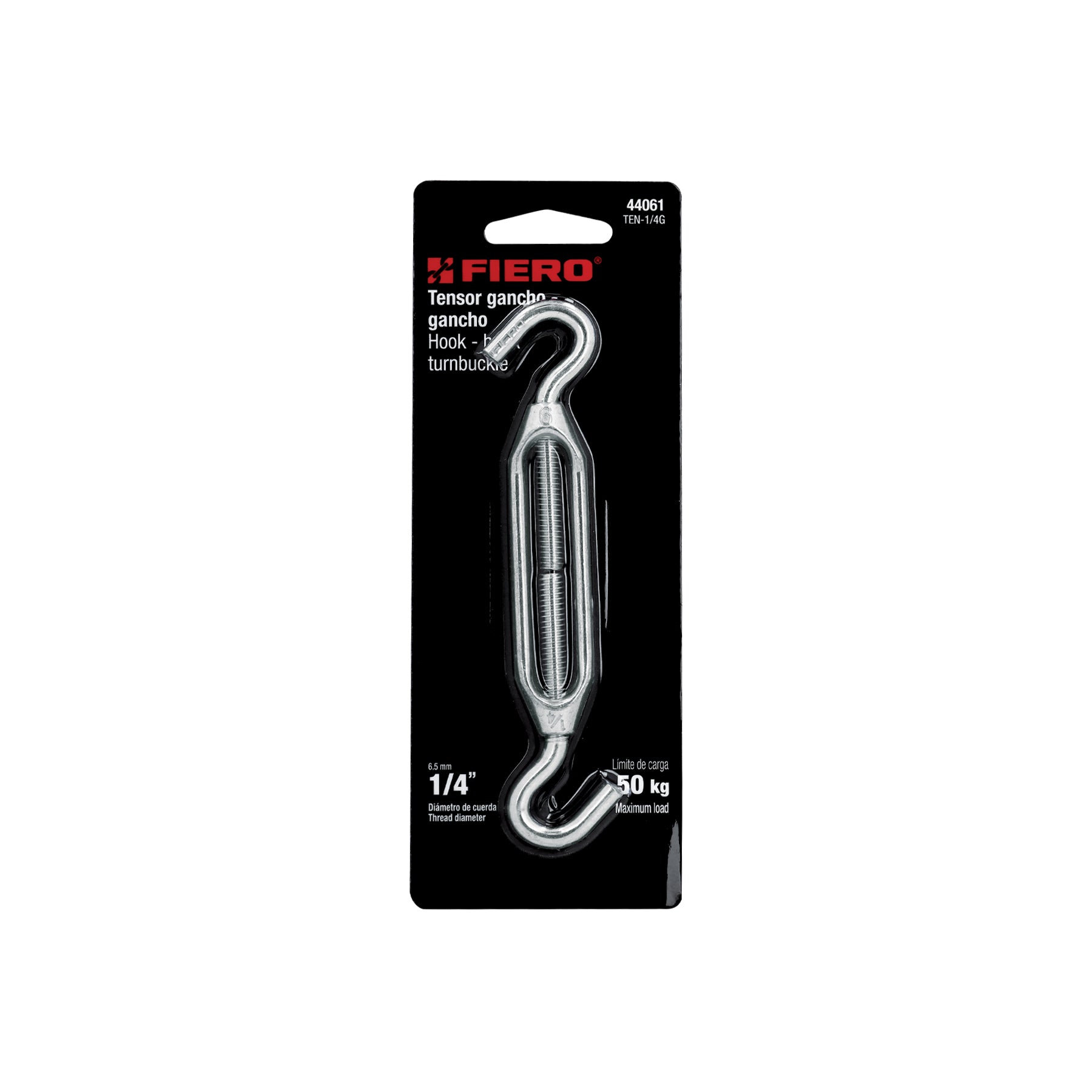 Tensor zinc, 1/4", gancho-gancho