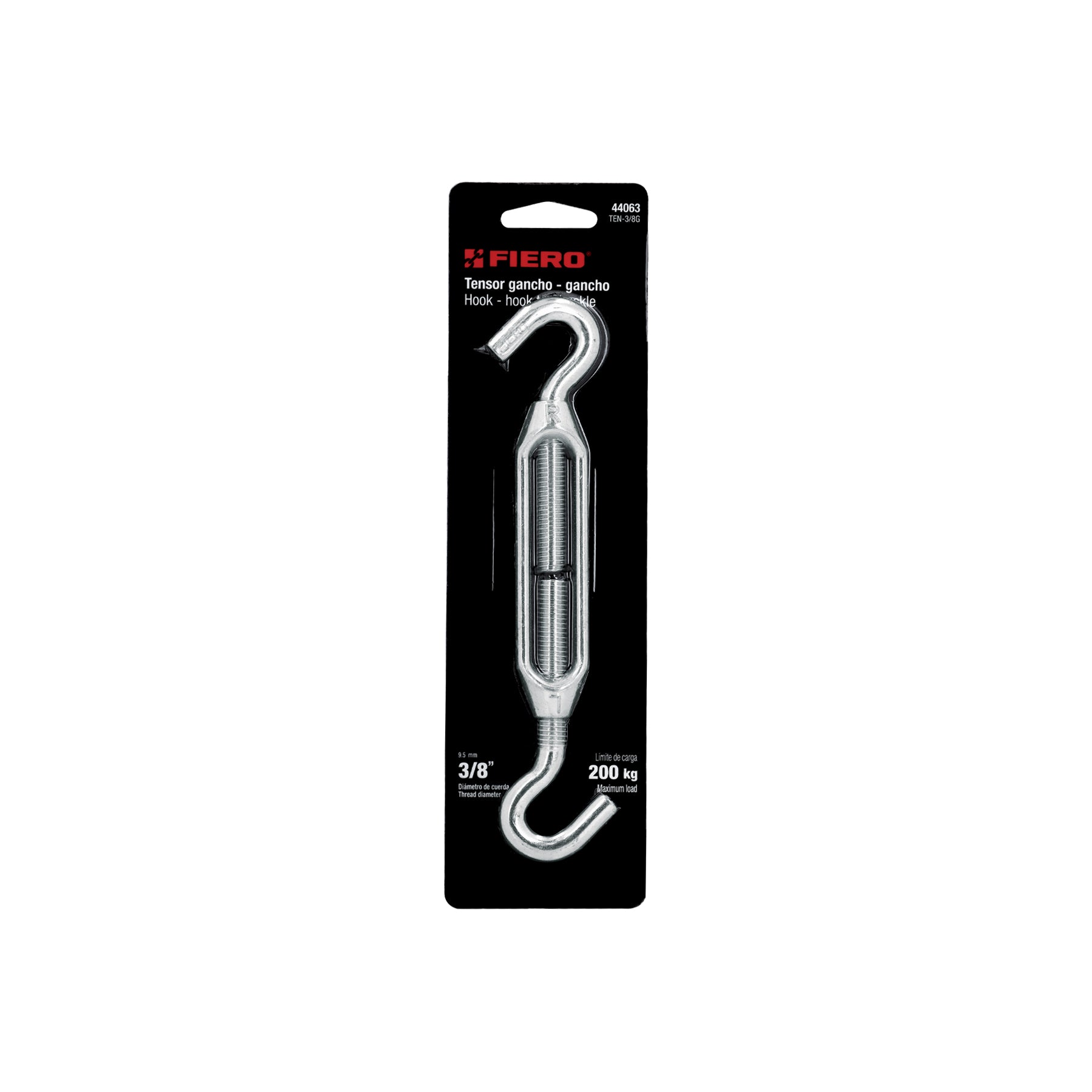 Tensor zinc, 3/8", gancho-gancho