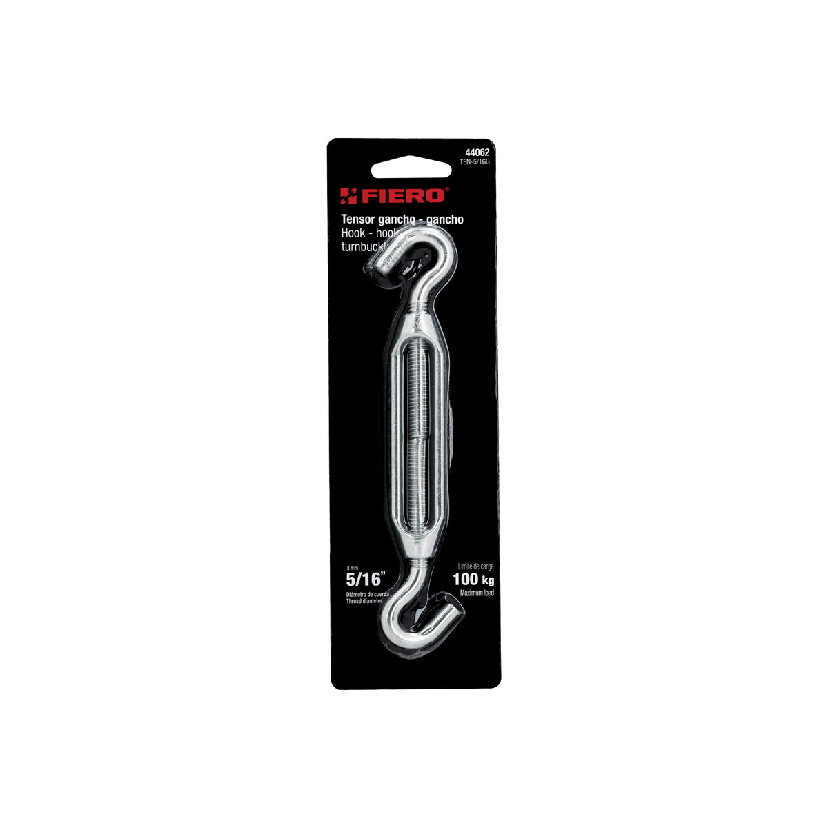 Tensor zinc, 5/16", gancho-gancho