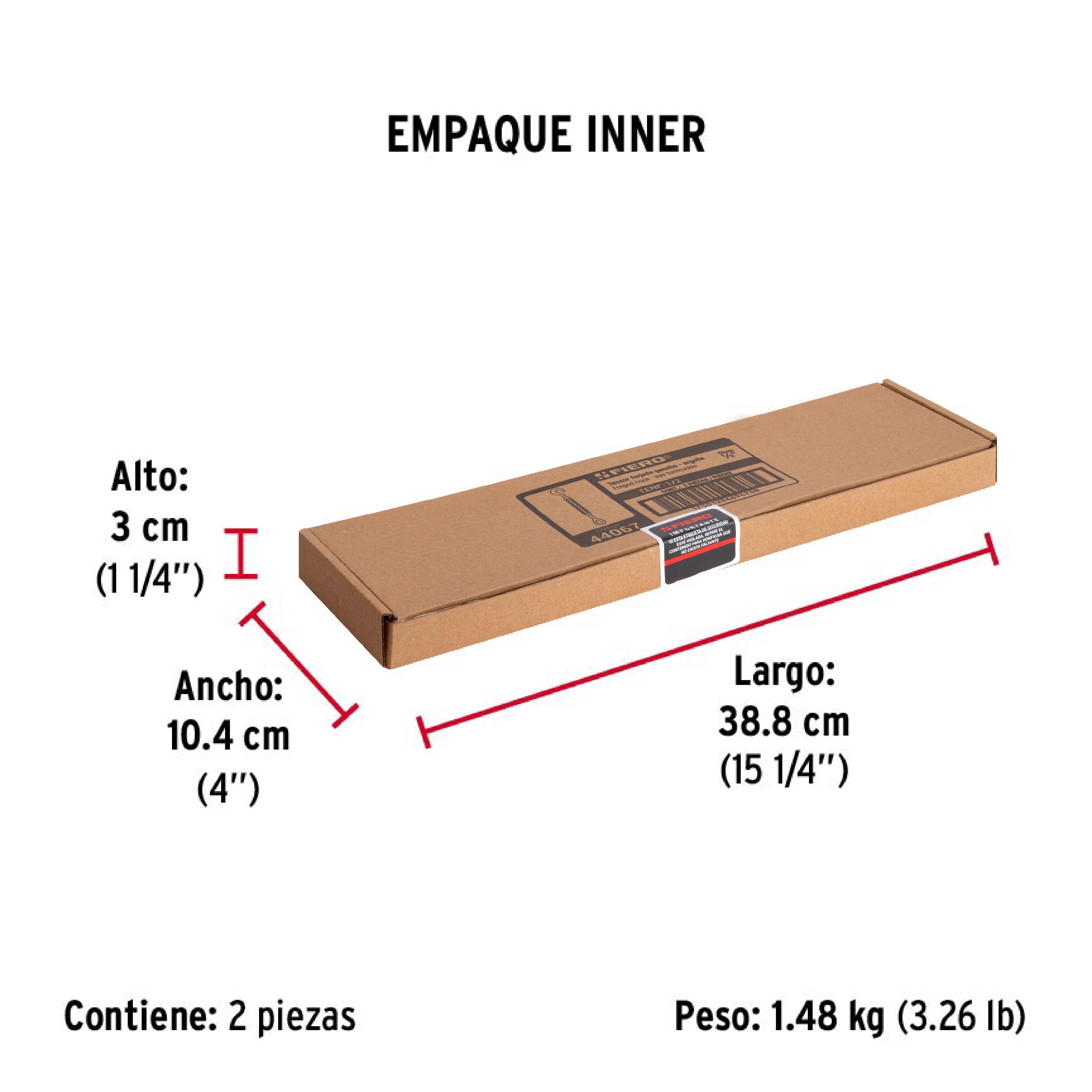 Tensor forjado,1/2",gancho-argolla