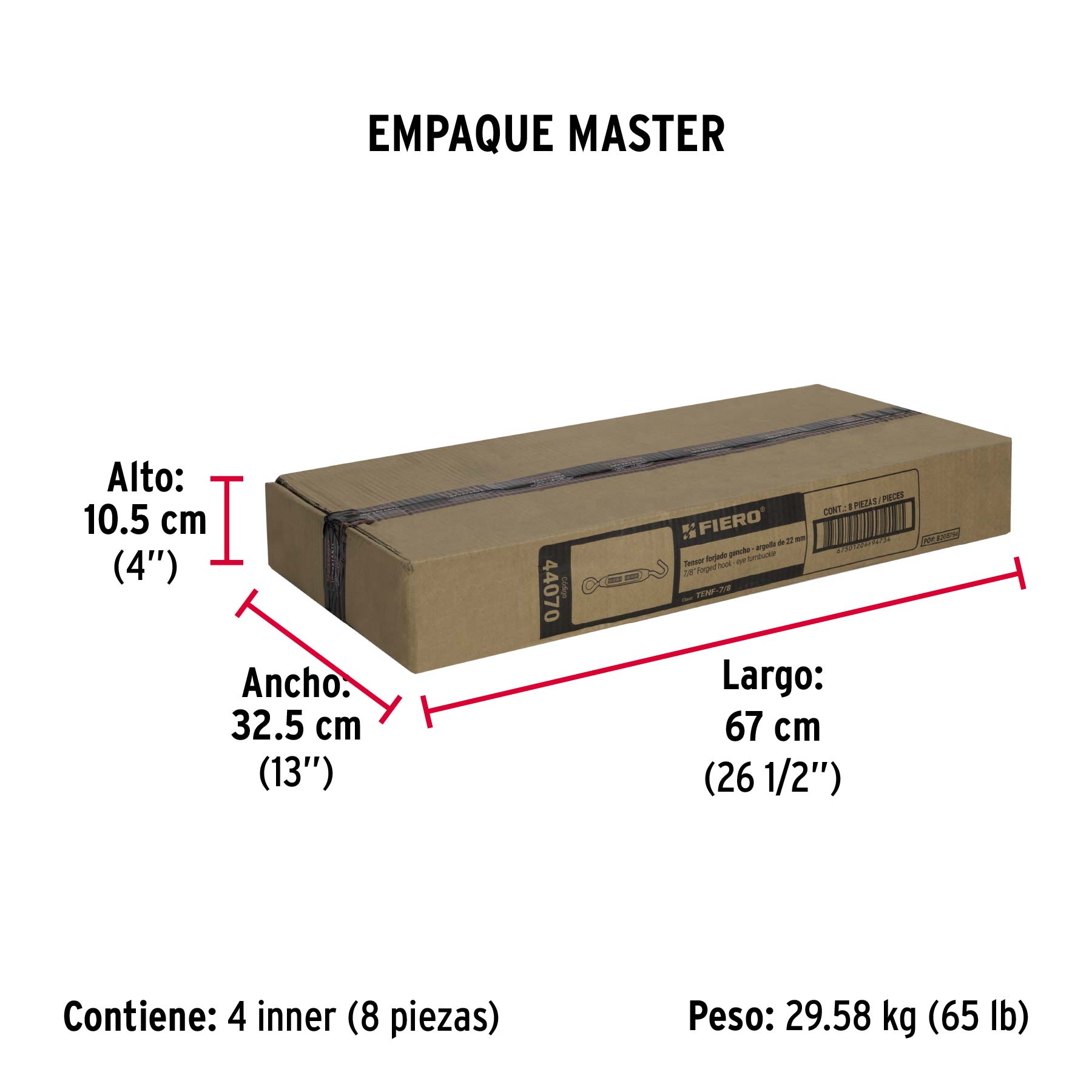 Tensor forjado,7/8",gancho-argolla