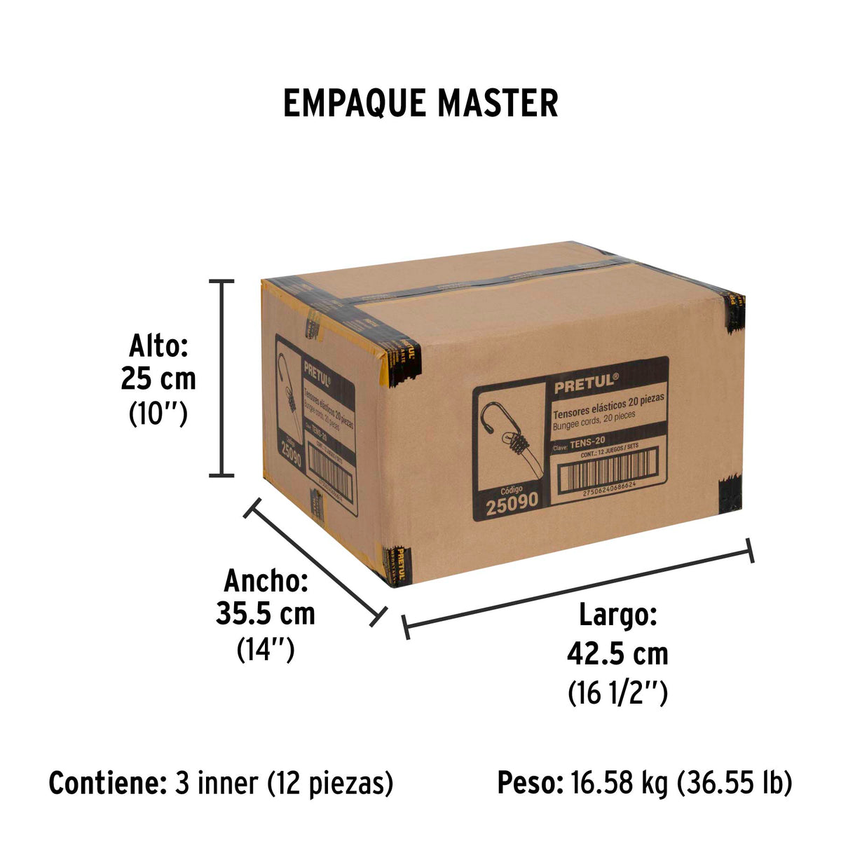 Juego de 20 tensores elásticos, Pretul