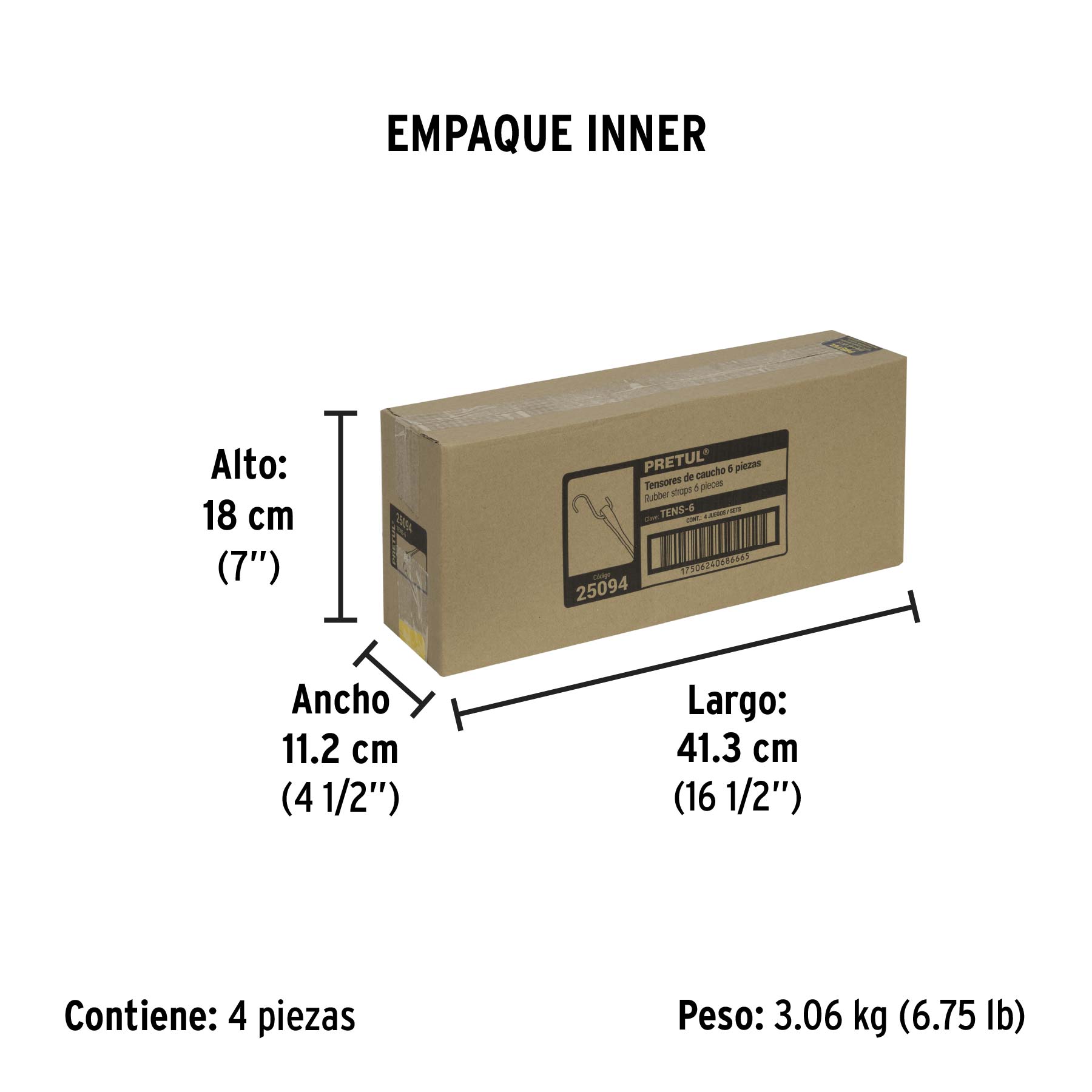 Juego de 6 tensores elásticos, Pretul