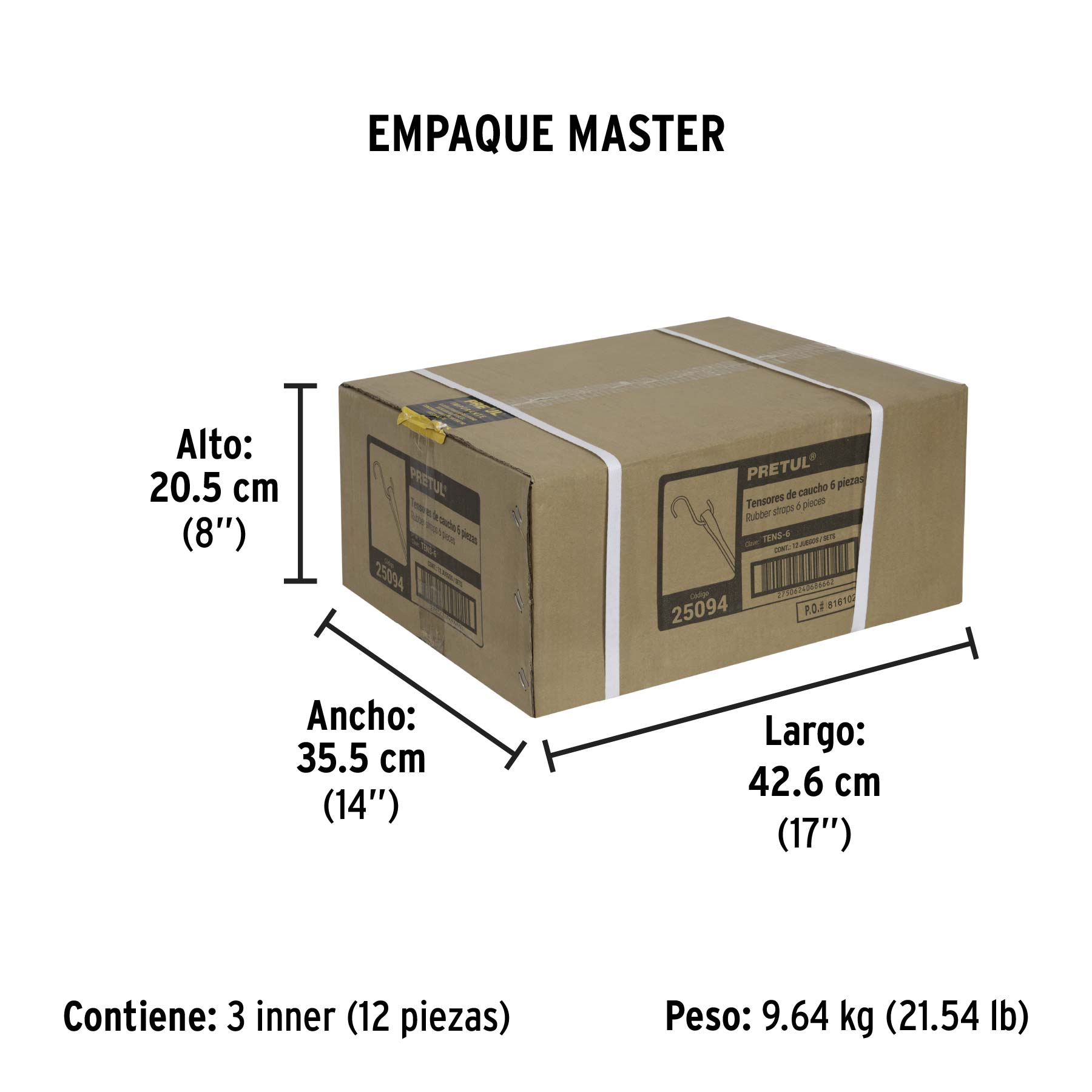 Juego de 6 tensores elásticos, Pretul