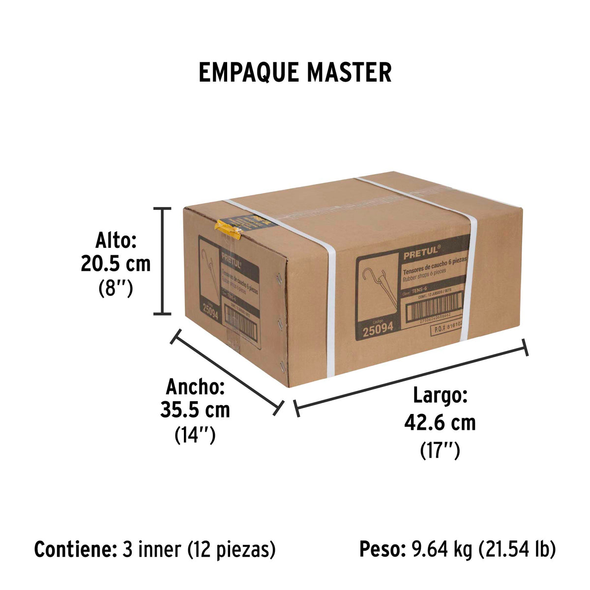 Juego de 6 tensores elásticos, Pretul