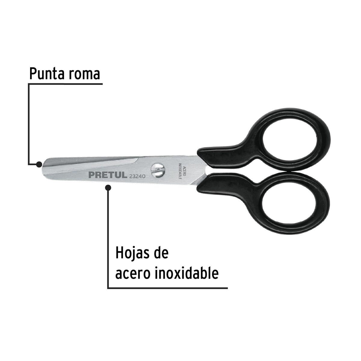 Tijera escolar 4-1/2" pretul
