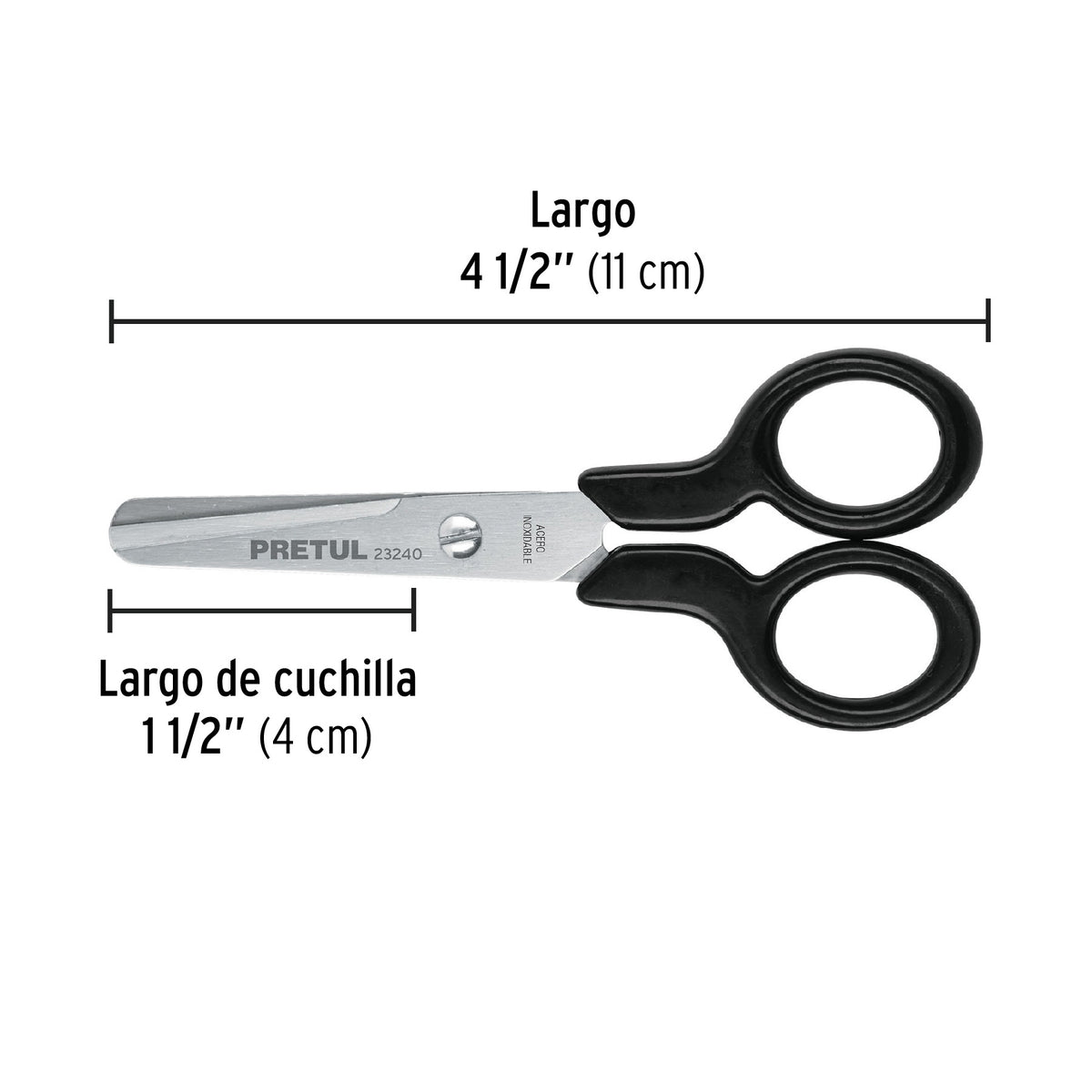 Tijera escolar 4-1/2" pretul