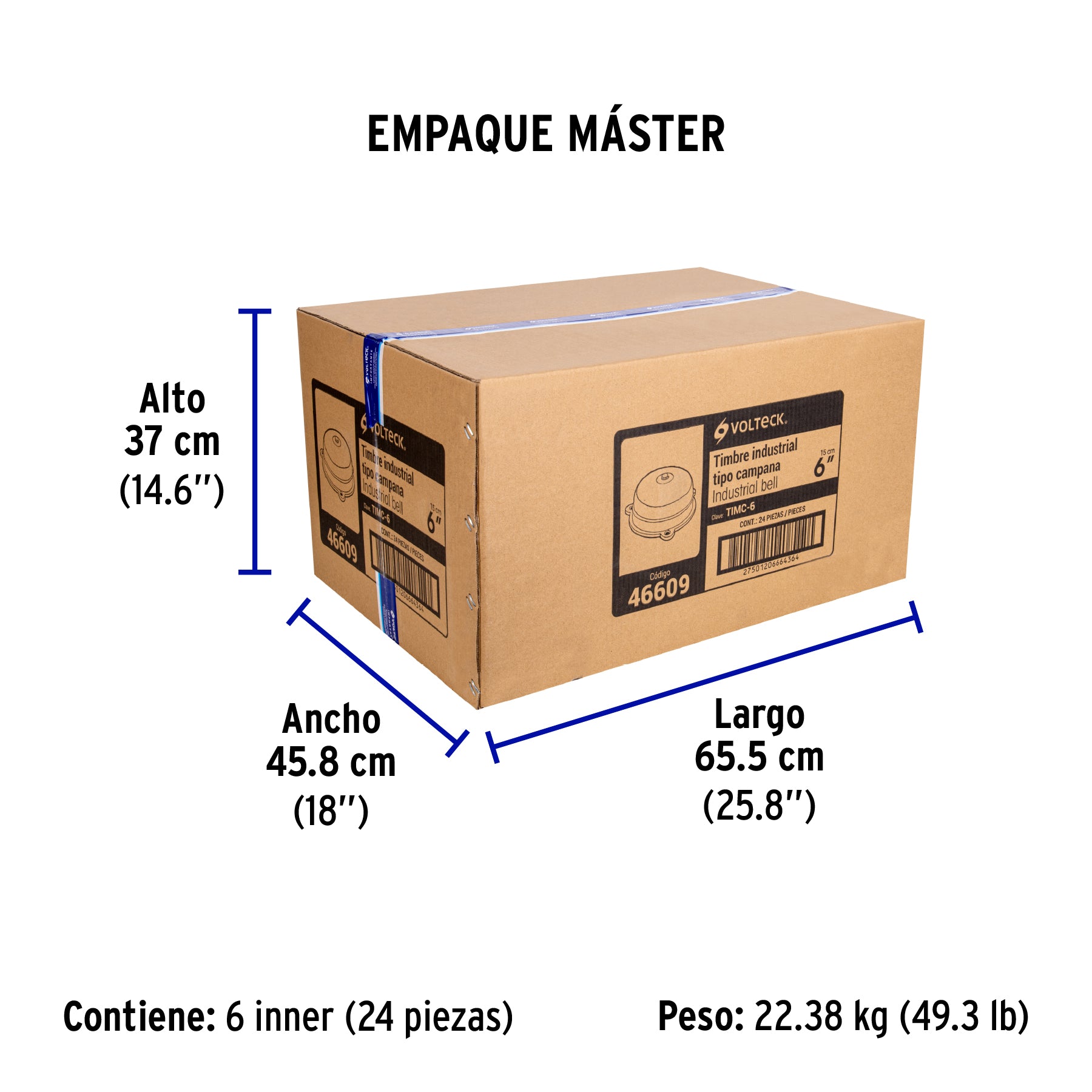 Timbre tipo campana, 6", Volteck