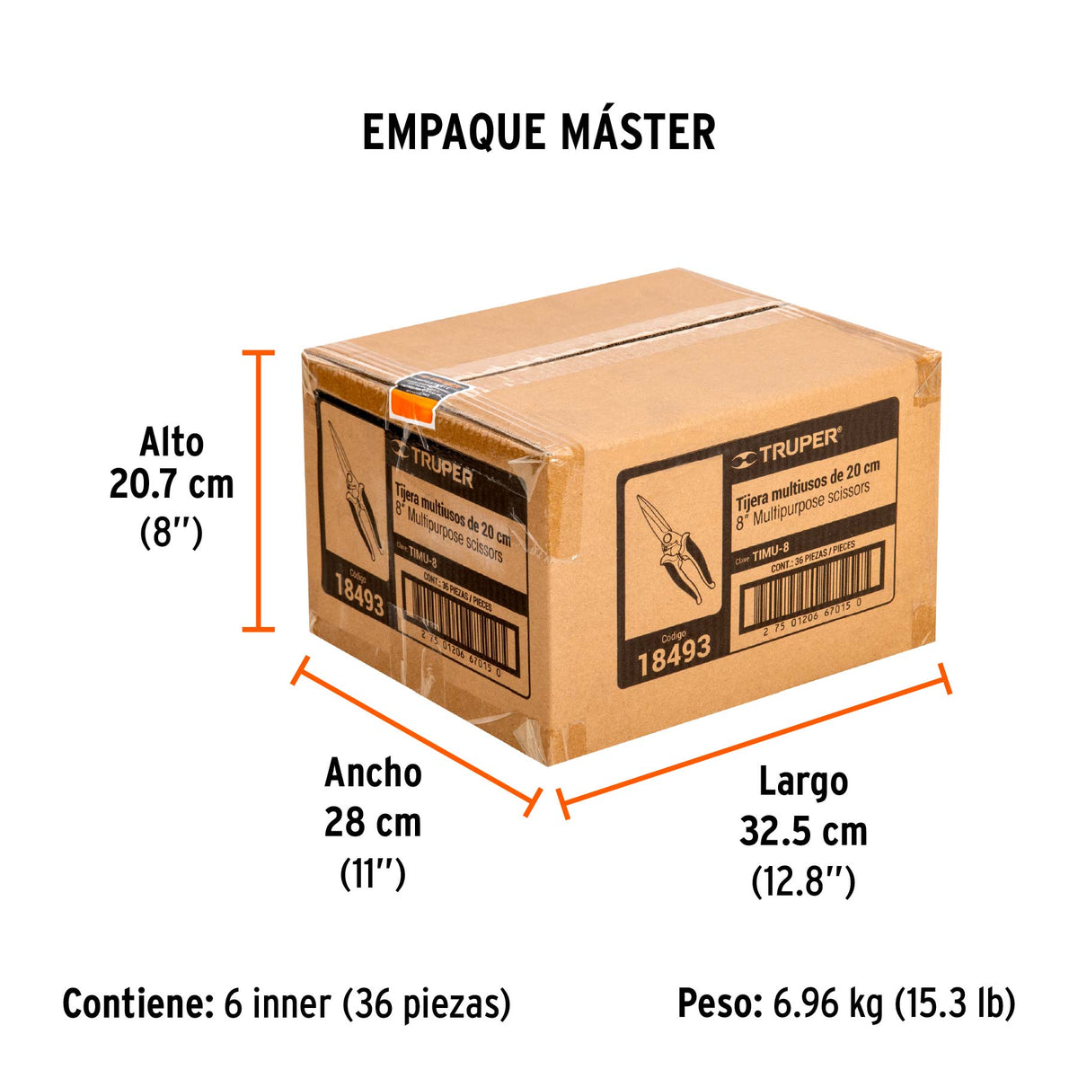 Tijera multiusos 8" de acero inoxidable
